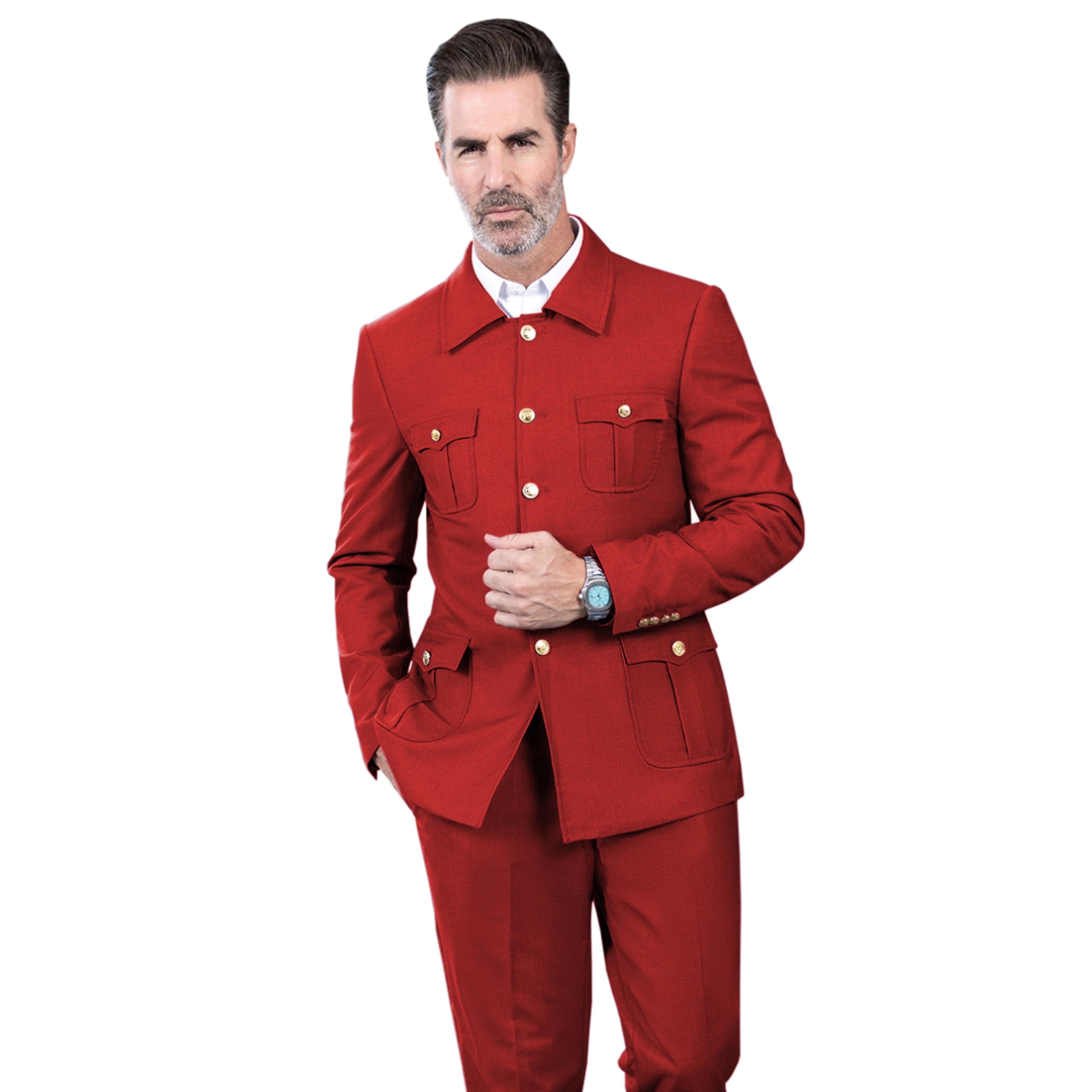 ceehuteey Men's 2 Piece Lapel With Metal Clasp Classic Fit vintage Suit