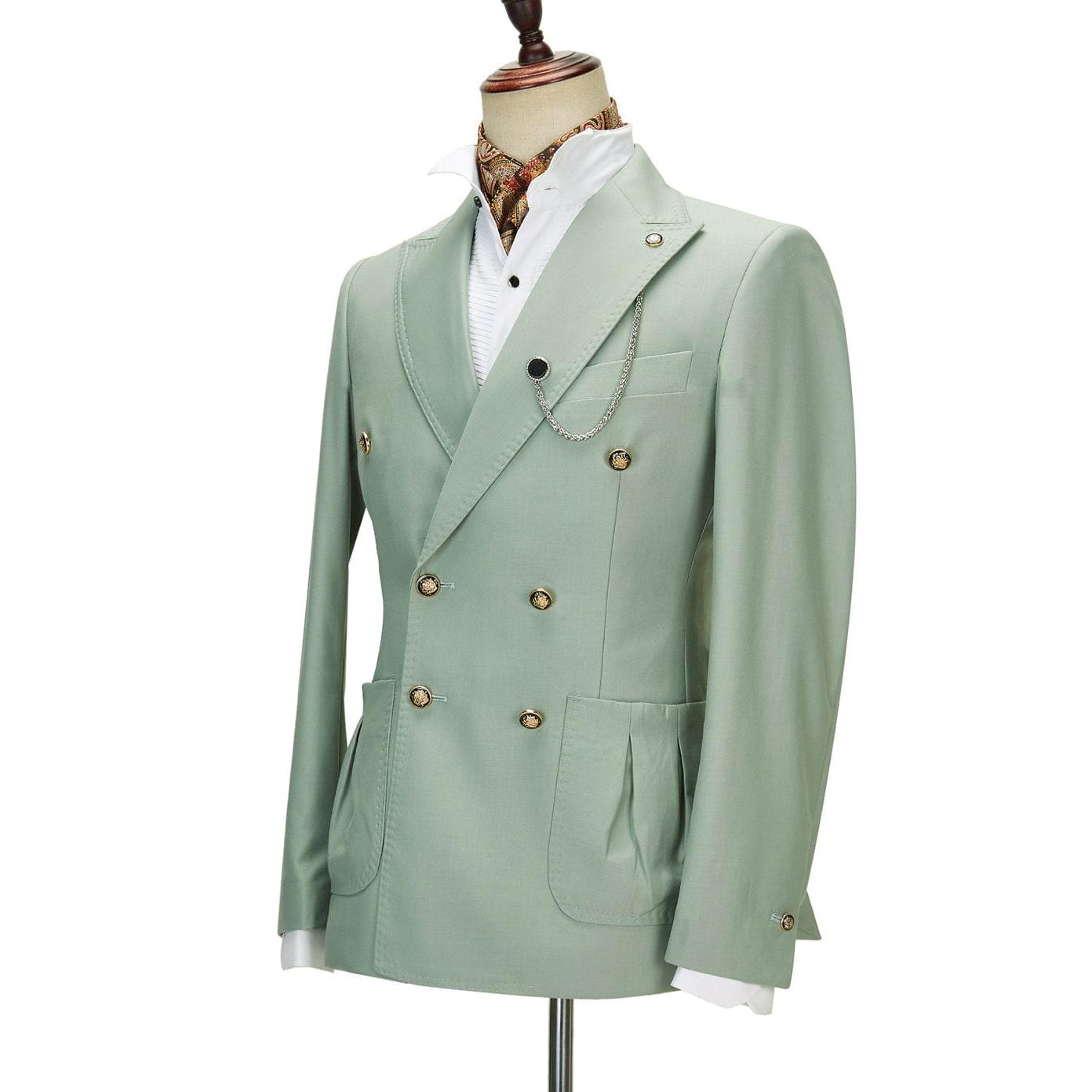 ceehuteey Men's 2 Piece Peak Lapel With Metal Clasp Slim Fit  Stylish Tuxedo Suit Set