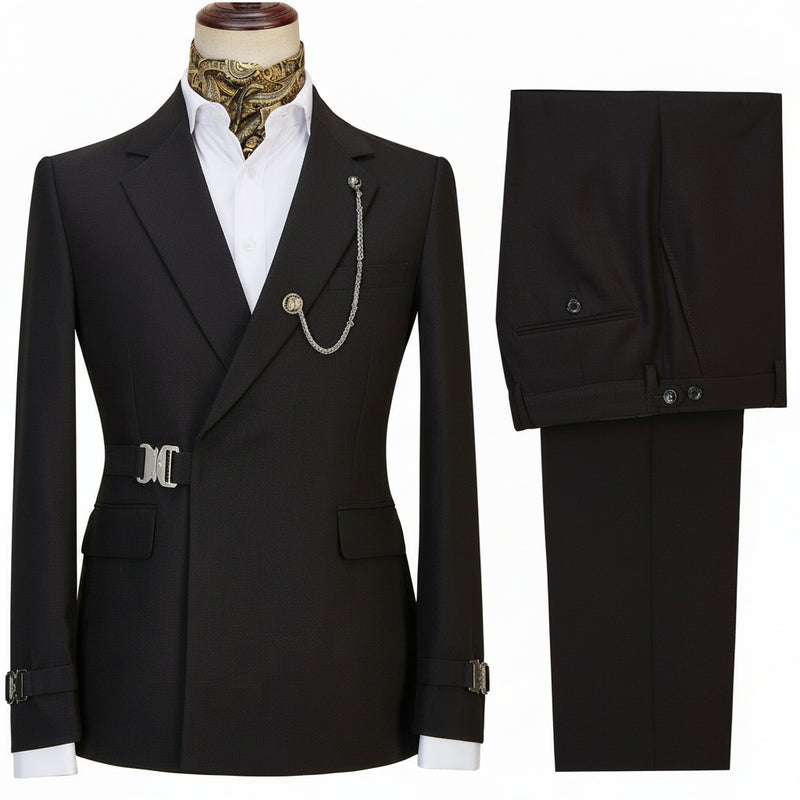 Two Piece Elegant Suit with Metal Details