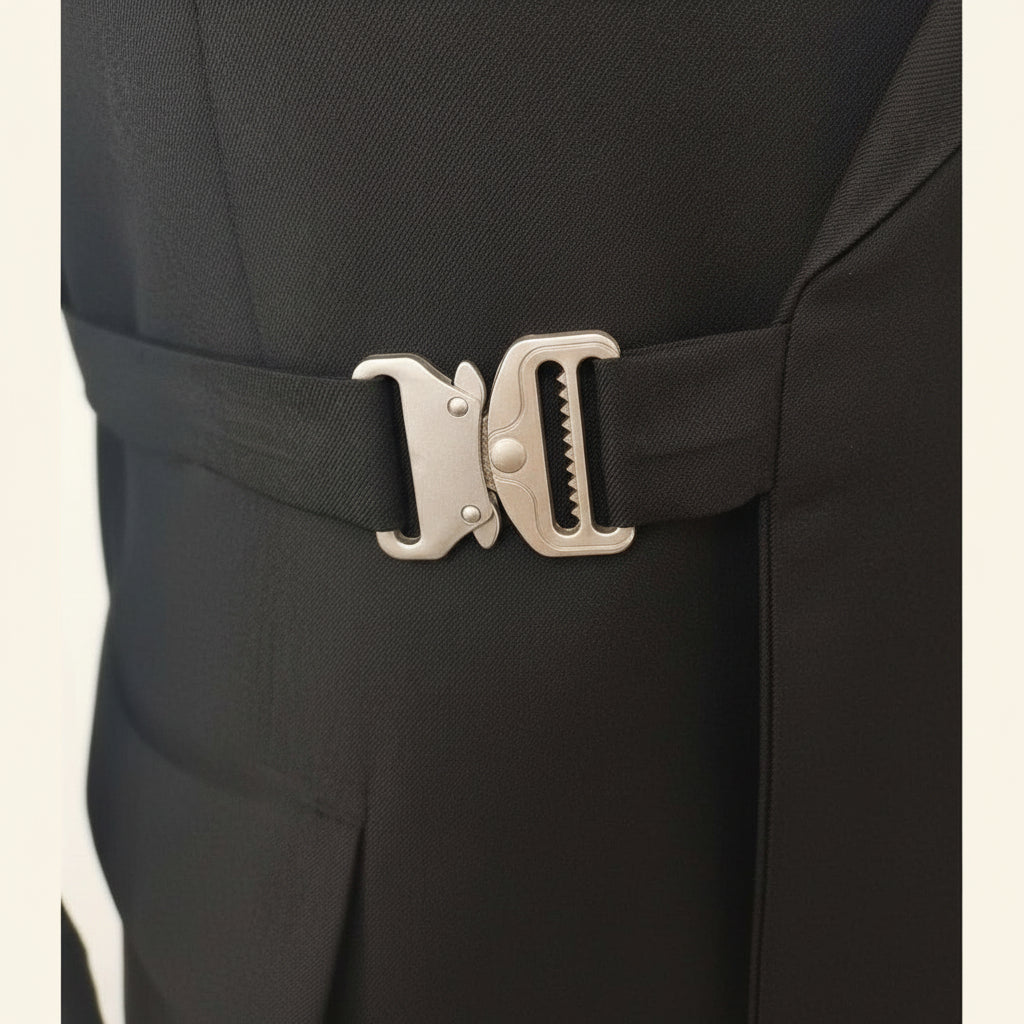 ceehuteey Men's 2 Piece Suit with Metal Clasp Slim Fit Suit Stylish Tuxedo Suit Set