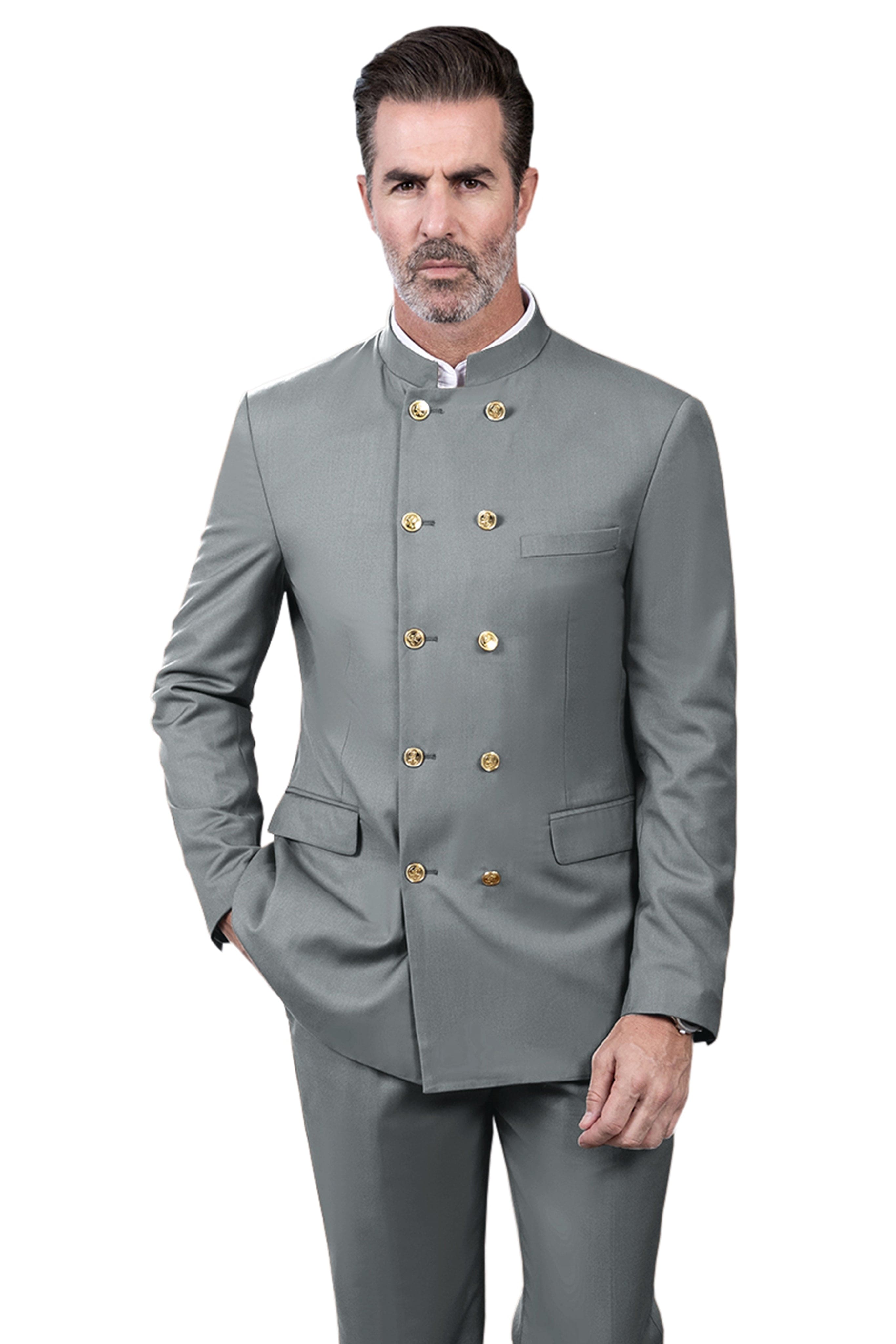 ceehuteey Men's 2 Piece With Metal Clasp Classic Fit vintage Double Breasted Suit