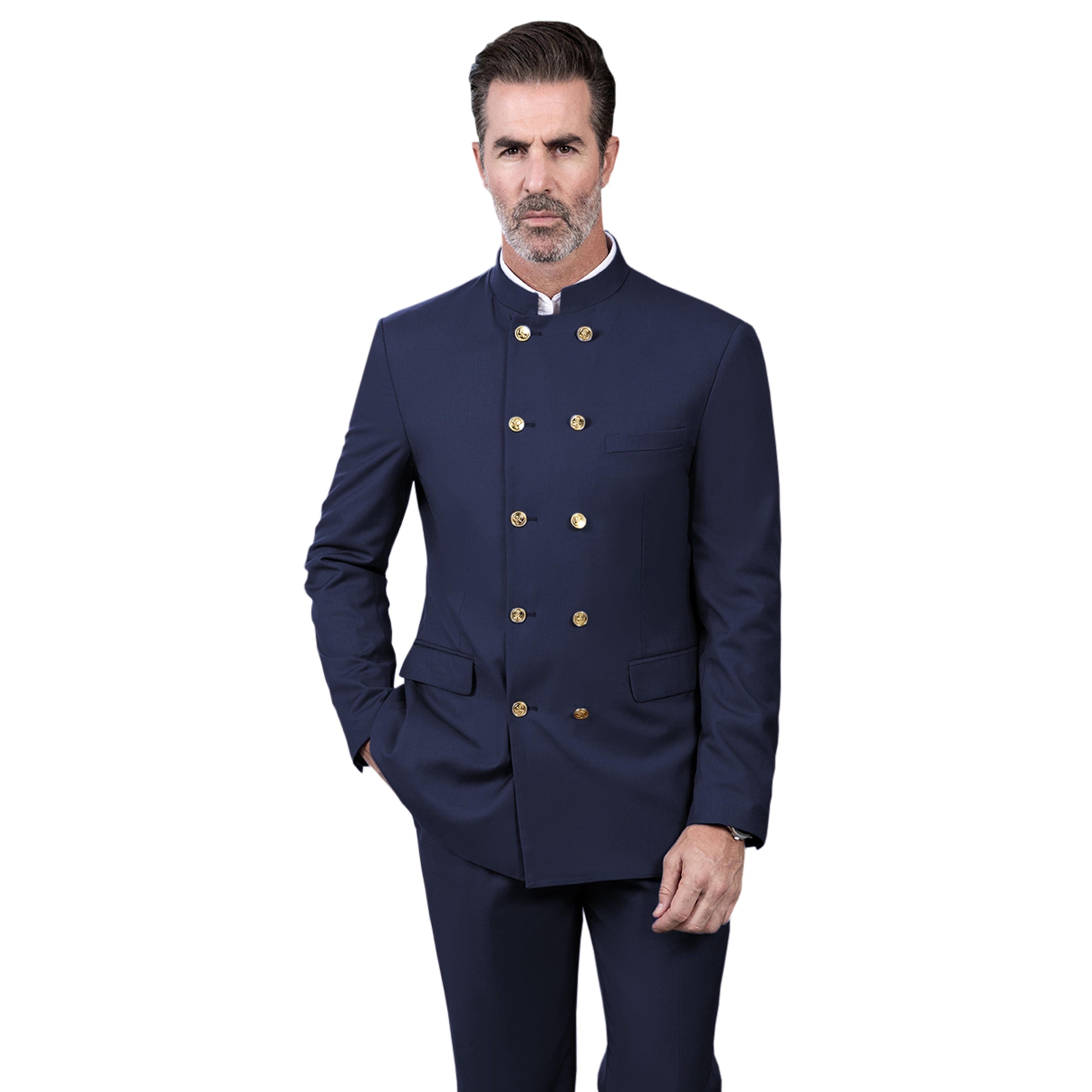 ceehuteey Men's 2 Piece With Metal Clasp Classic Fit vintage Double Breasted Suit