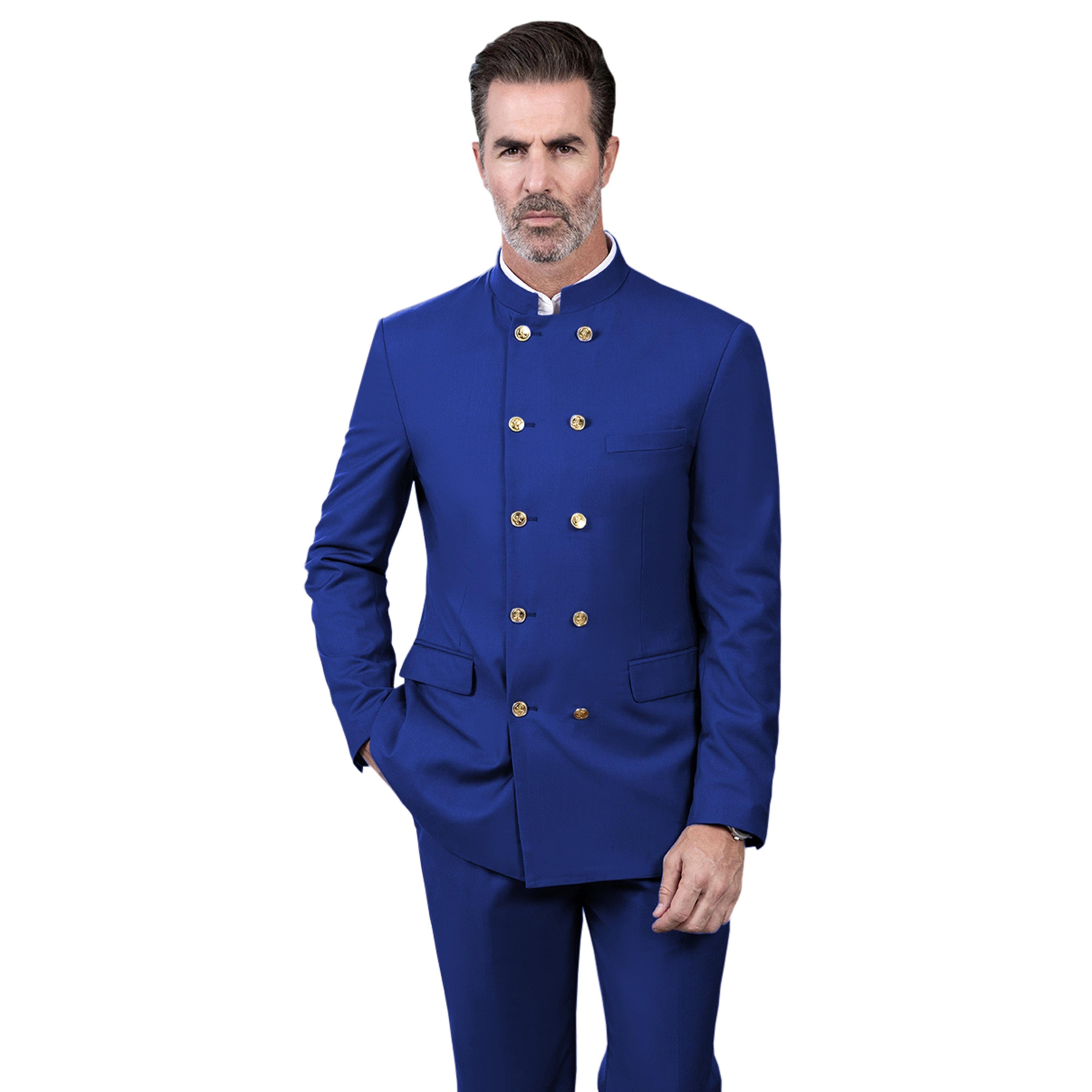 ceehuteey Men's 2 Piece With Metal Clasp Classic Fit vintage Double Breasted Suit