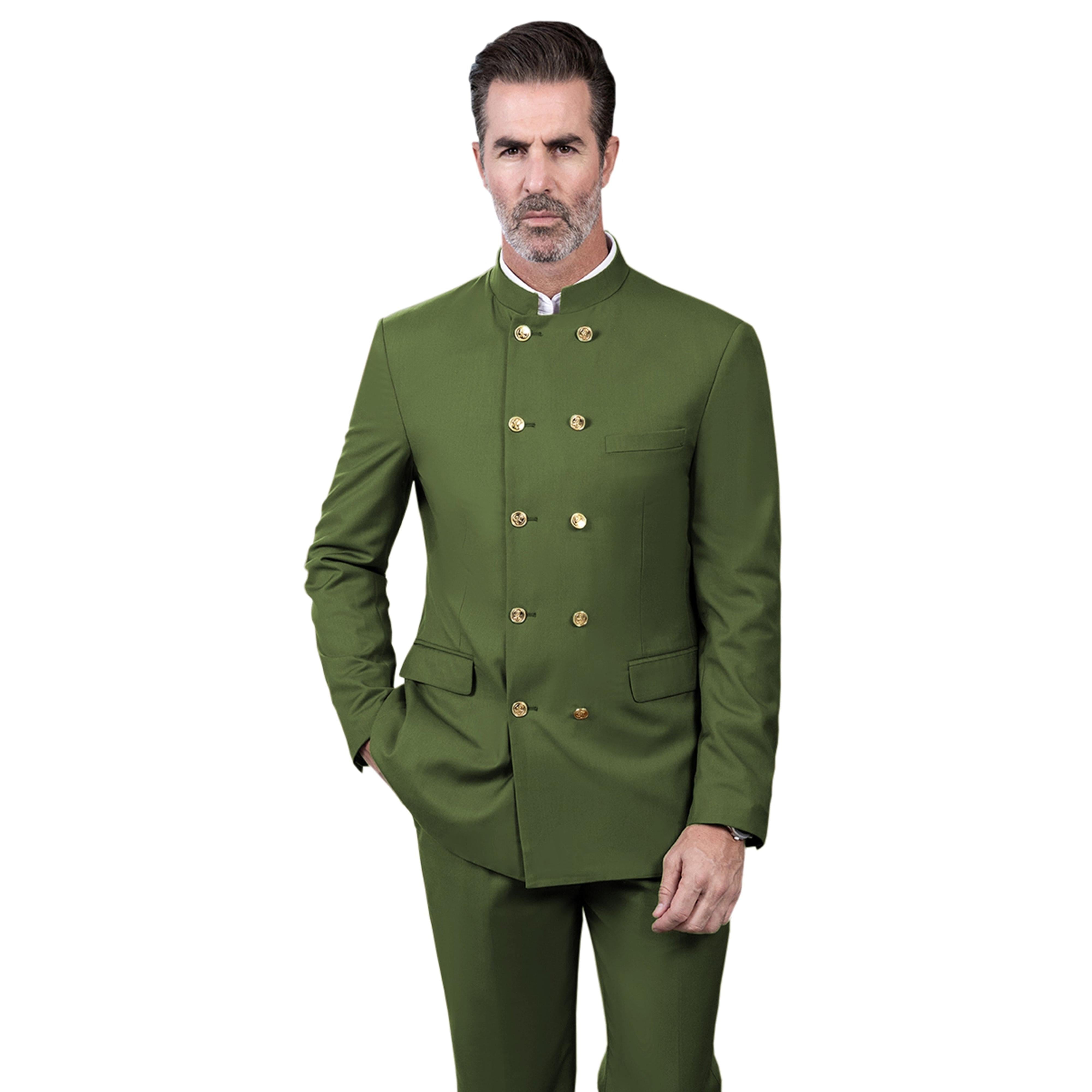 ceehuteey Men's 2 Piece With Metal Clasp Classic Fit vintage Double Breasted Suit