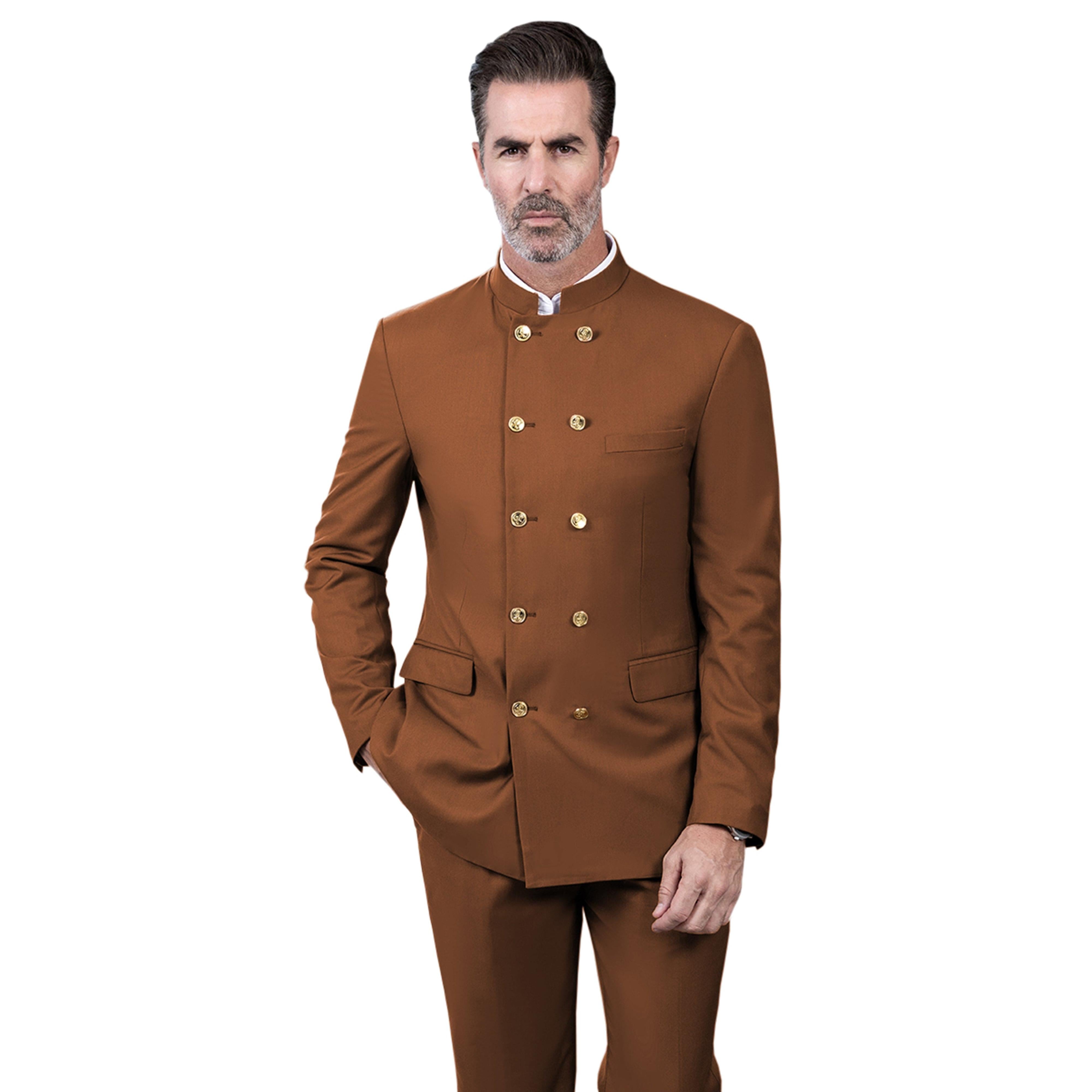 ceehuteey Men's 2 Piece With Metal Clasp Classic Fit vintage Double Breasted Suit