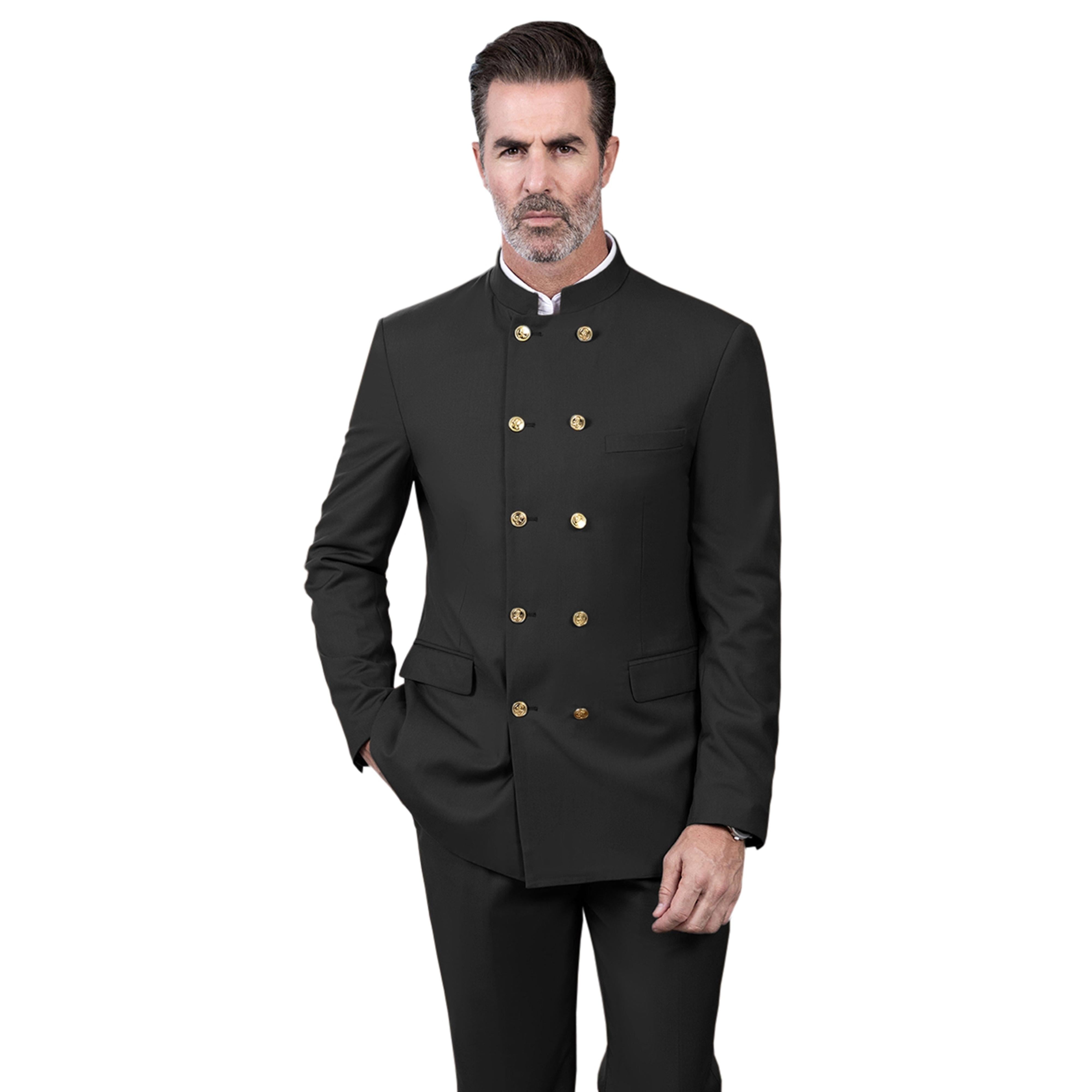 ceehuteey Men's 2 Piece With Metal Clasp Classic Fit vintage Double Breasted Suit