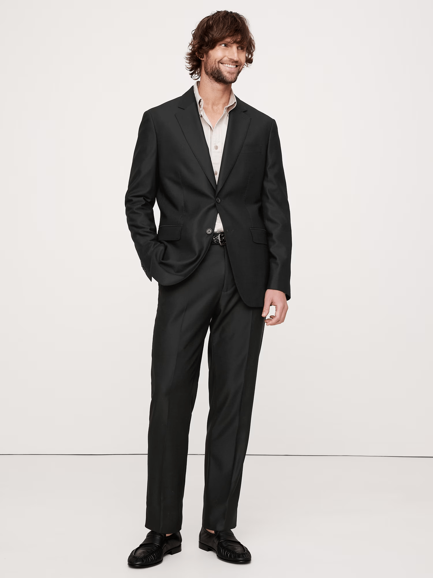 ceehuteey Men's 2 Pieces Black Fashion Notch Lapel Business Multiple Occasions Suit (Blazer+Pants)