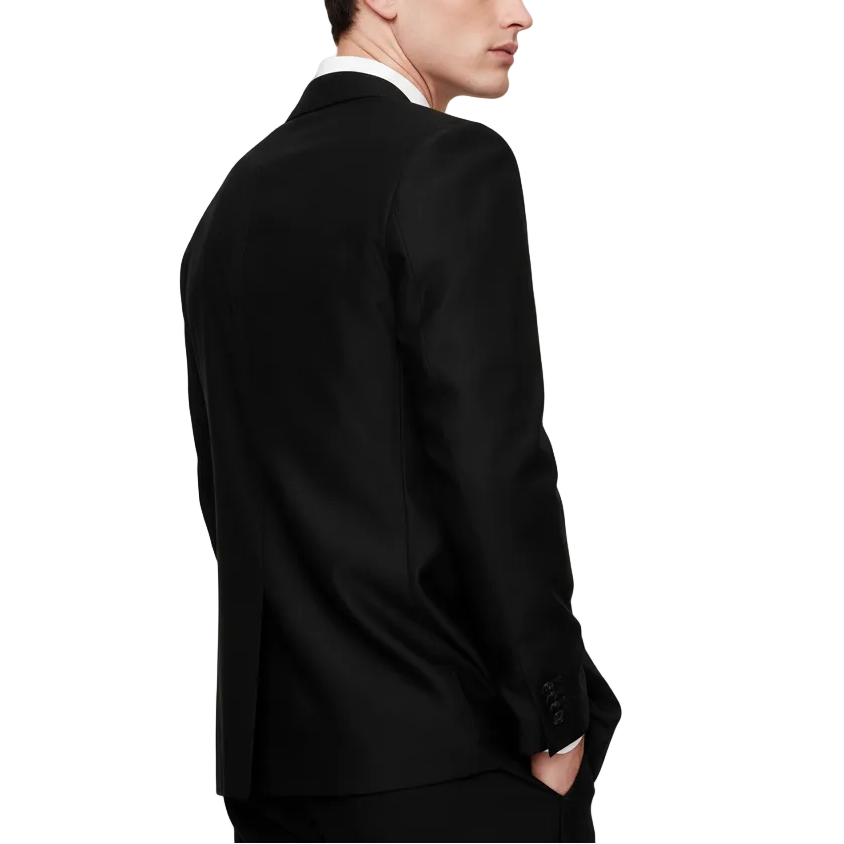 ceehuteey Men's 2 Pieces Black Signature Fashion Notch Lapel Business Multiple Occasions Suit (Blazer+Pants)