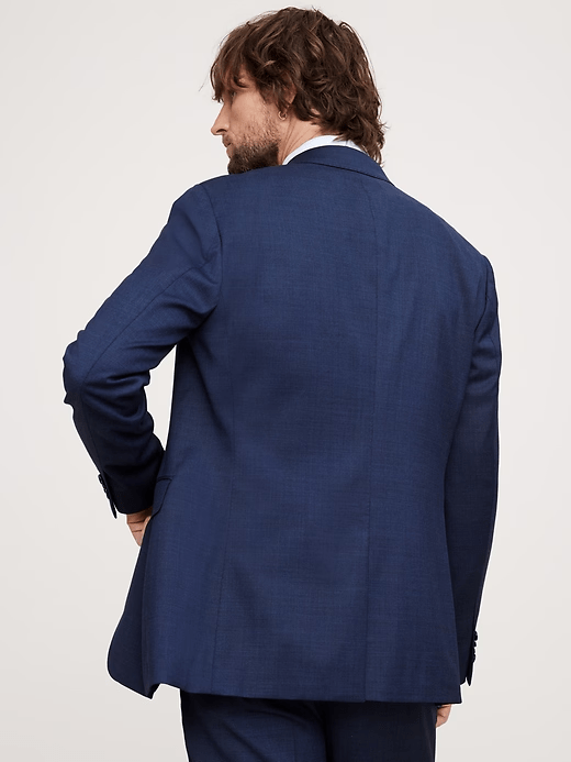 ceehuteey Men's 2 Pieces Blue Signature Fashion Notch Lapel Business Multiple Occasions Suit (Blazer+Pants)
