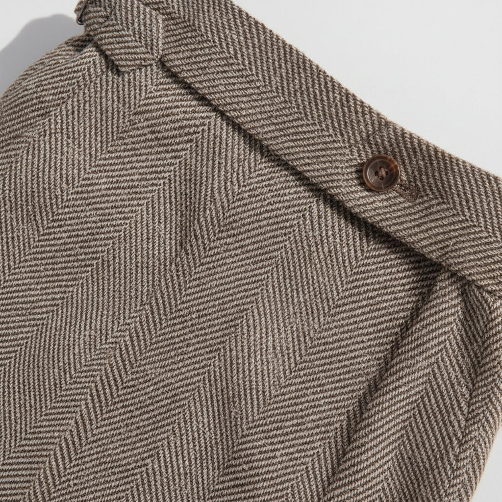 ceehuteey Men's 2 Pieces Brown Gentleman Double Breasted Herringbone Notch Lapel Mens Suit (Blazer+Pants)