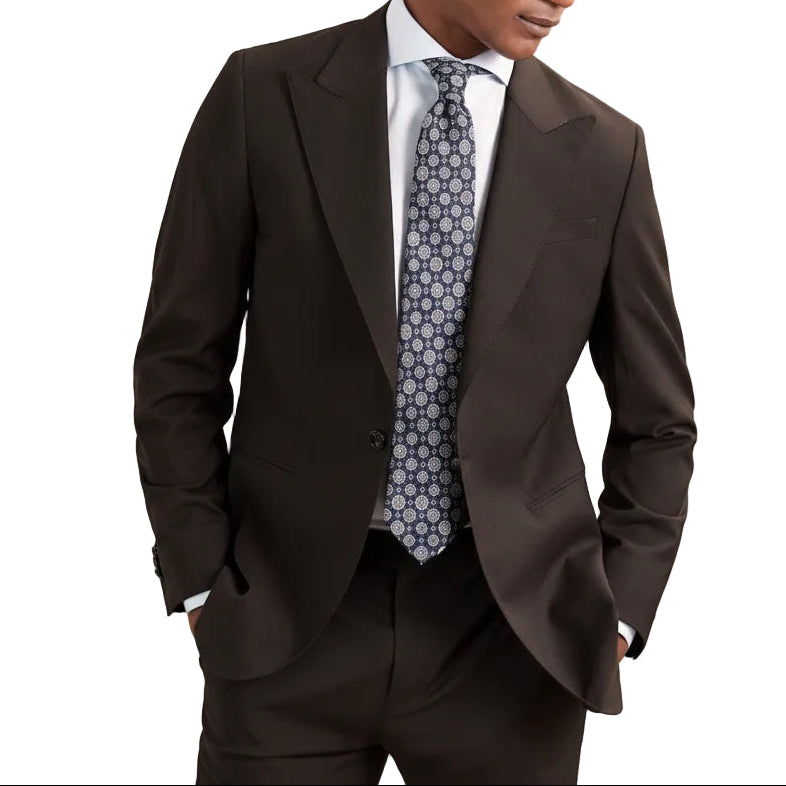 ceehuteey Men's 2 Pieces Business Peak lapel Fashion Suit (Blazer+Pants)