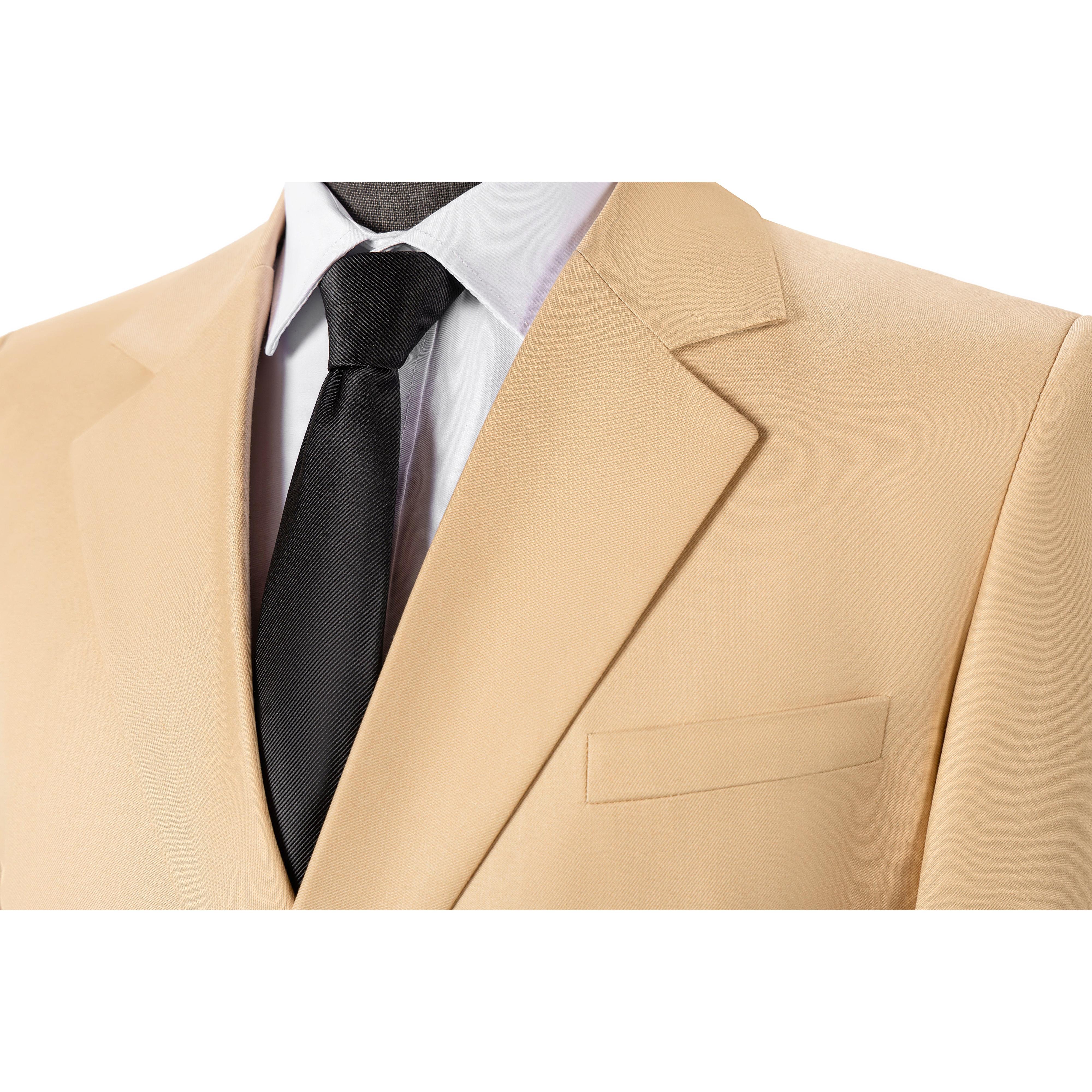 ceehuteey Men's 2 Pieces Champagne Fashion Notch Lapel Sunshine Formal Suit (Blazer+Pants)