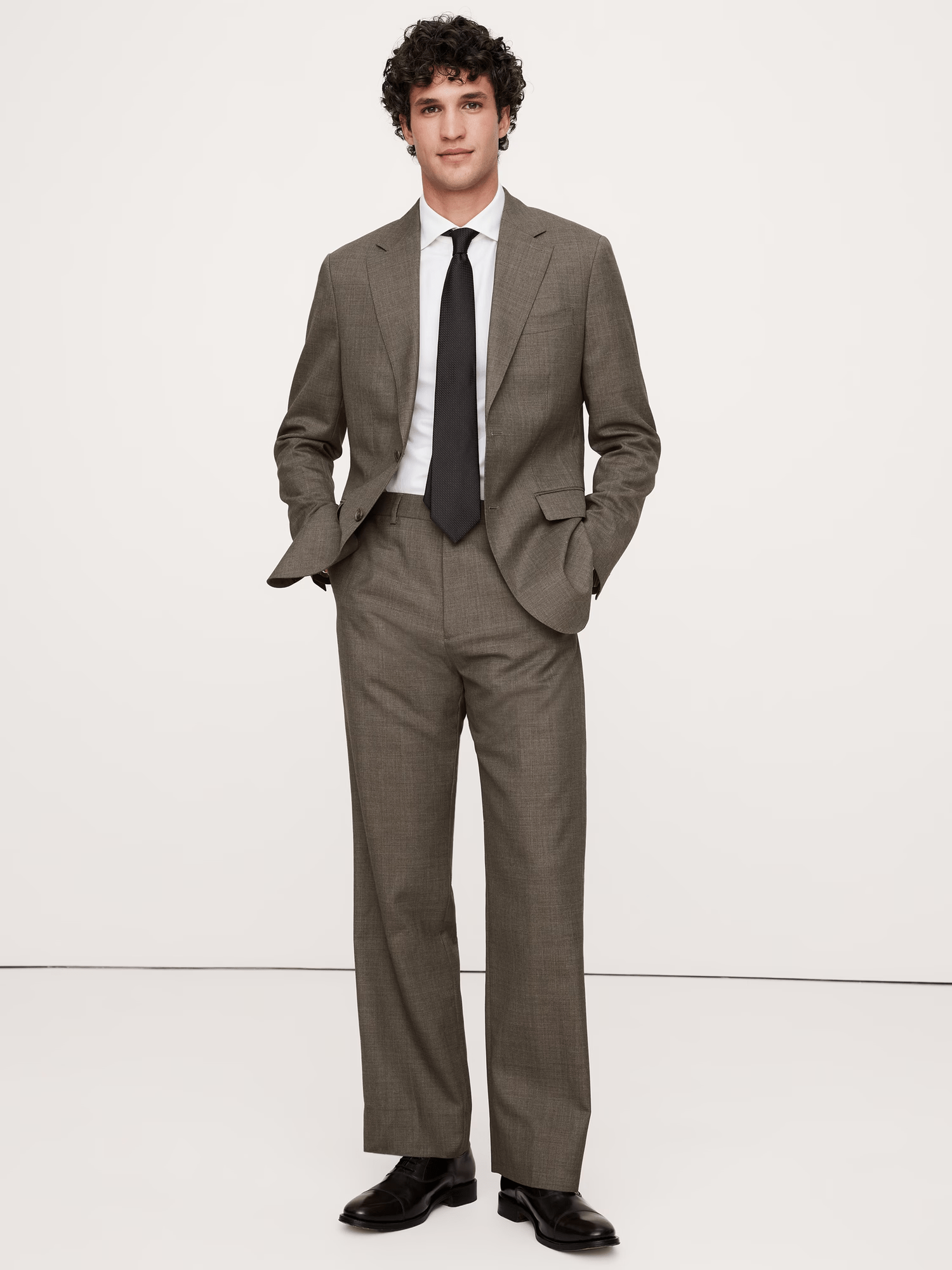 ceehuteey Men's 2 Pieces Cotton-Linen Brown Tencel stylish Business Handsome Notch Lapel Summer Suit Jacket (Blazer+Pants)