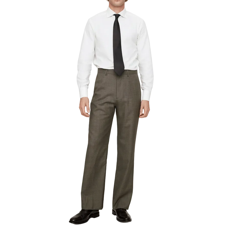 ceehuteey Men's 2 Pieces Cotton-Linen Brown Tencel stylish Business Handsome Notch Lapel Summer Suit Jacket (Blazer+Pants)