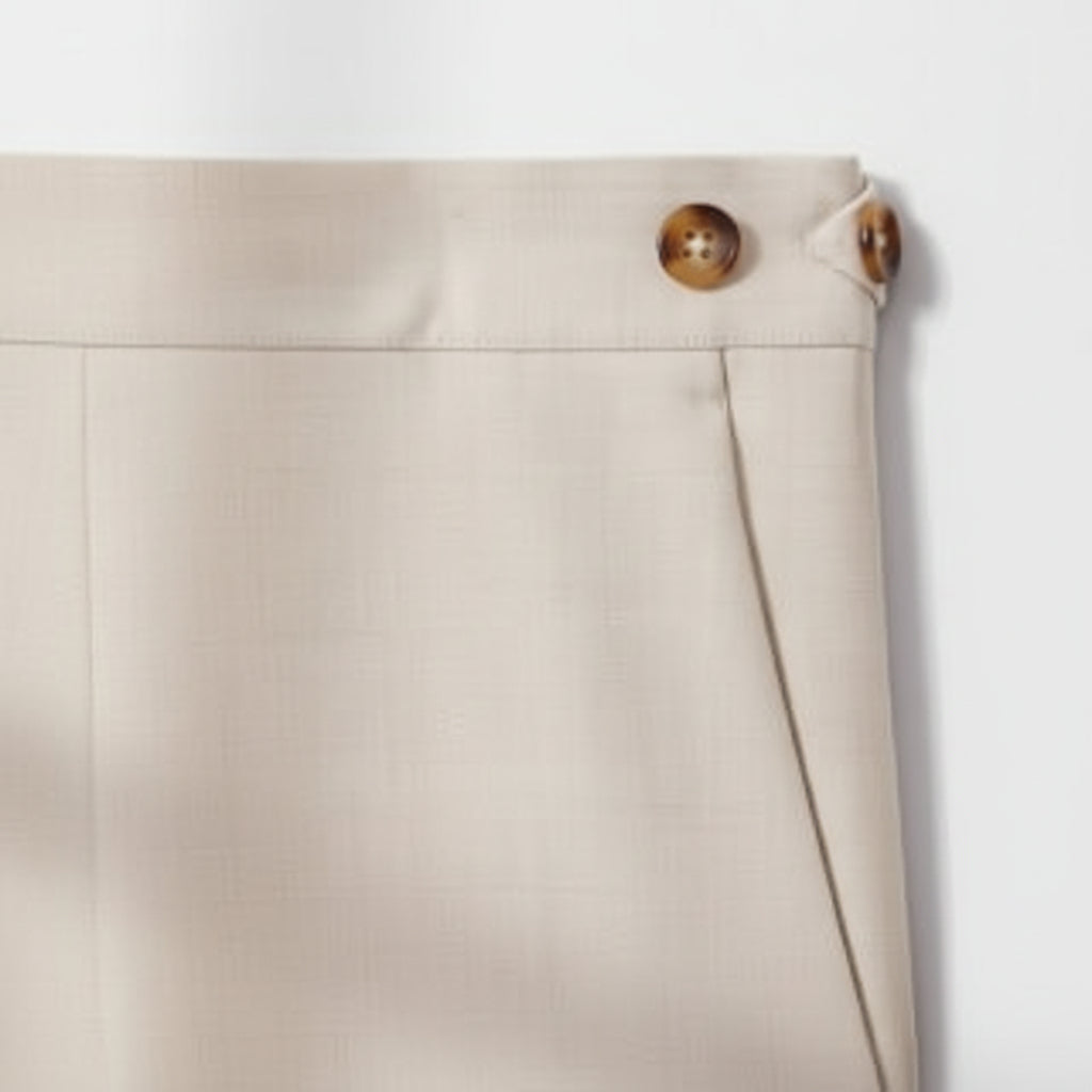 ceehuteey Men's 2 Pieces Double Breasted Beige Multiple occasions Peak lapel Mens Suit (Blazer+Pants)