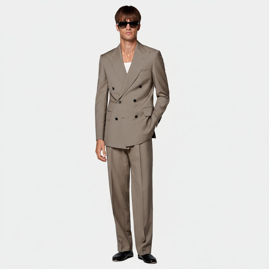 ceehuteey Men's 2 Pieces Double Breasted Peak lapel Multiple occasions Mens Suit (Blazer+Pants)