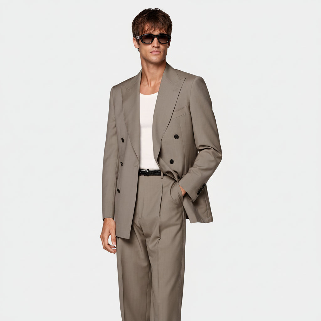 ceehuteey Men's 2 Pieces Double Breasted Peak lapel Multiple occasions Mens Suit (Blazer+Pants)