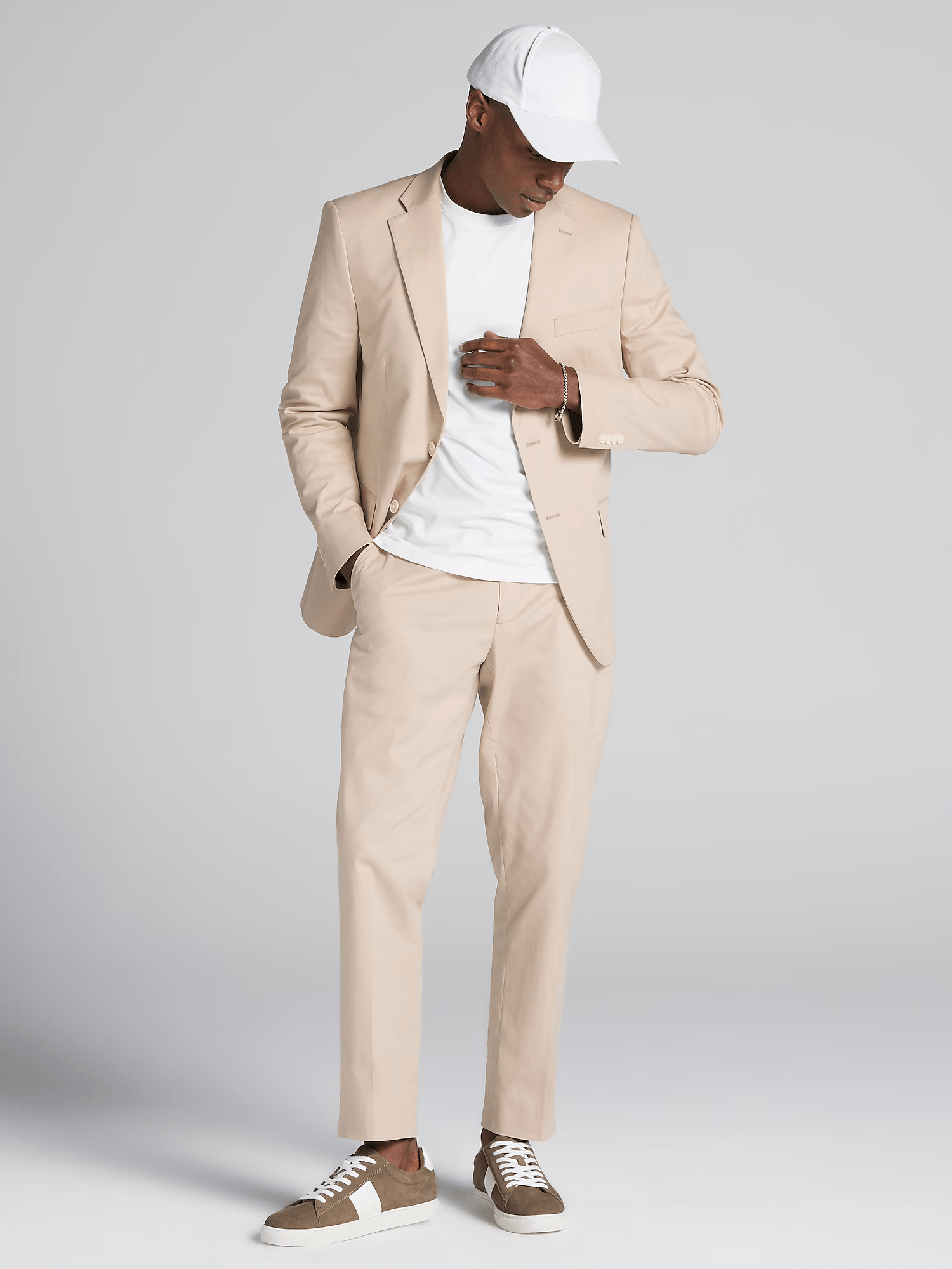 ceehuteey Men's 2 Pieces Leisure Casual Linen Cotton Notch Lapel Mens Suit (Blazer+Pants)