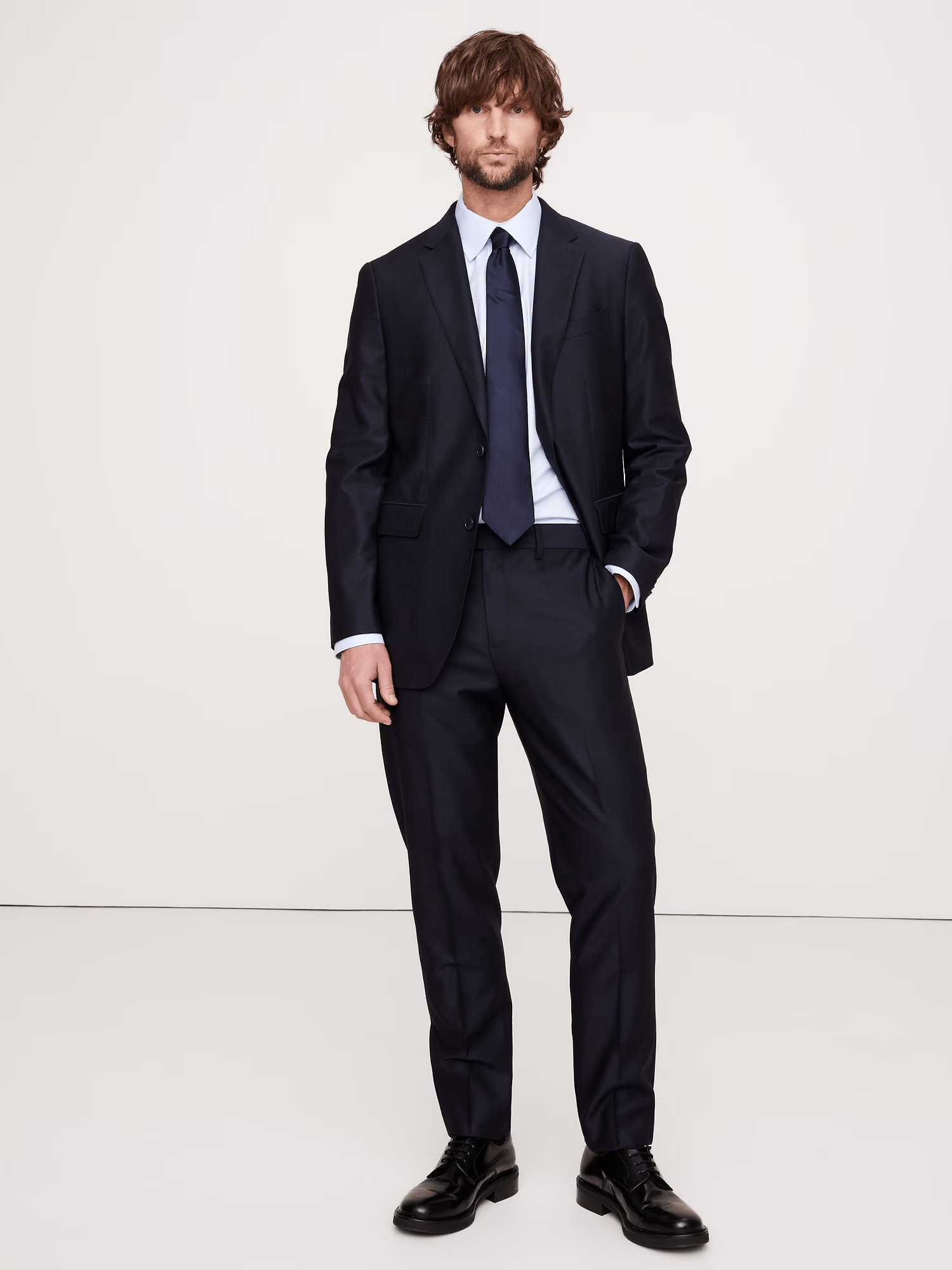 ceehuteey Men's 2 Pieces Navy Casual Fashion Notch Lapel Business Multiple Occasions Suit (Blazer+Pants)
