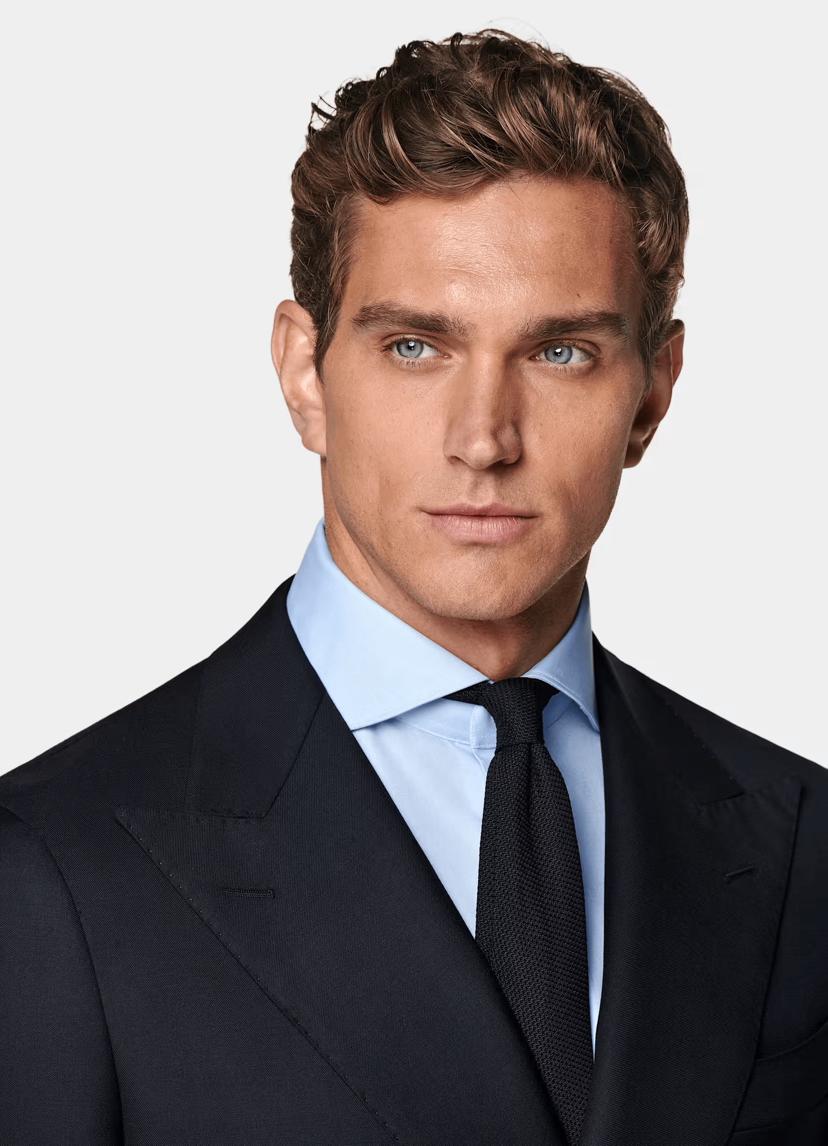 ceehuteey Men's 2 Pieces Navy Double Breasted Notch Lapel Fashion Leisure Suit (Blazer+Pants)