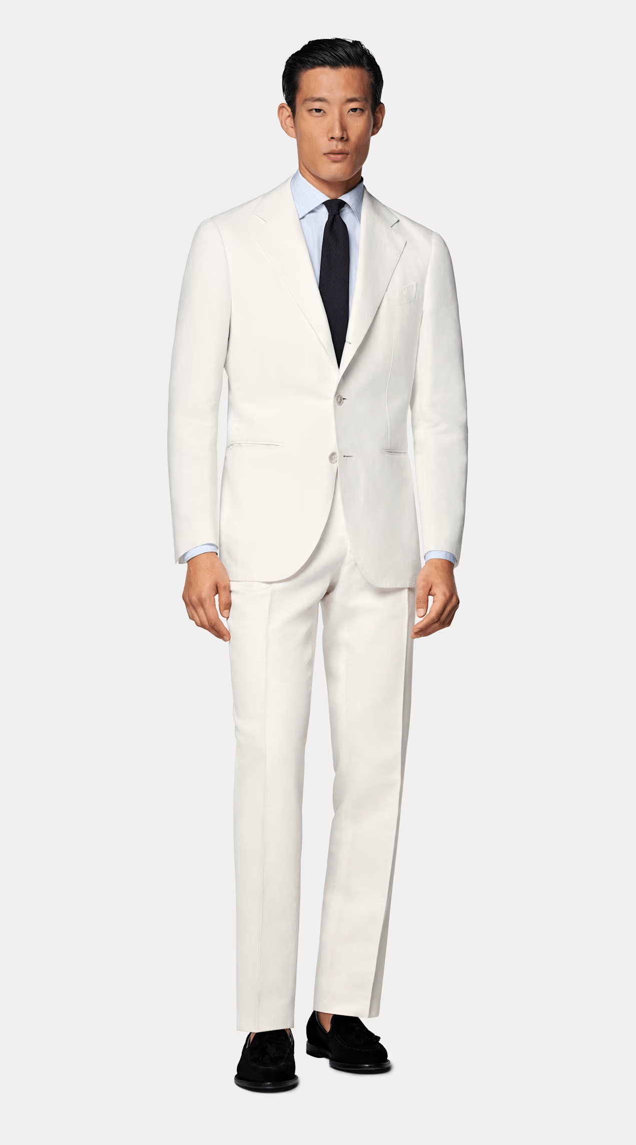 ceehuteey Men's 2 Pieces Off-White Notch Lapel Fashion Leisure Suit (Blazer+Pants)