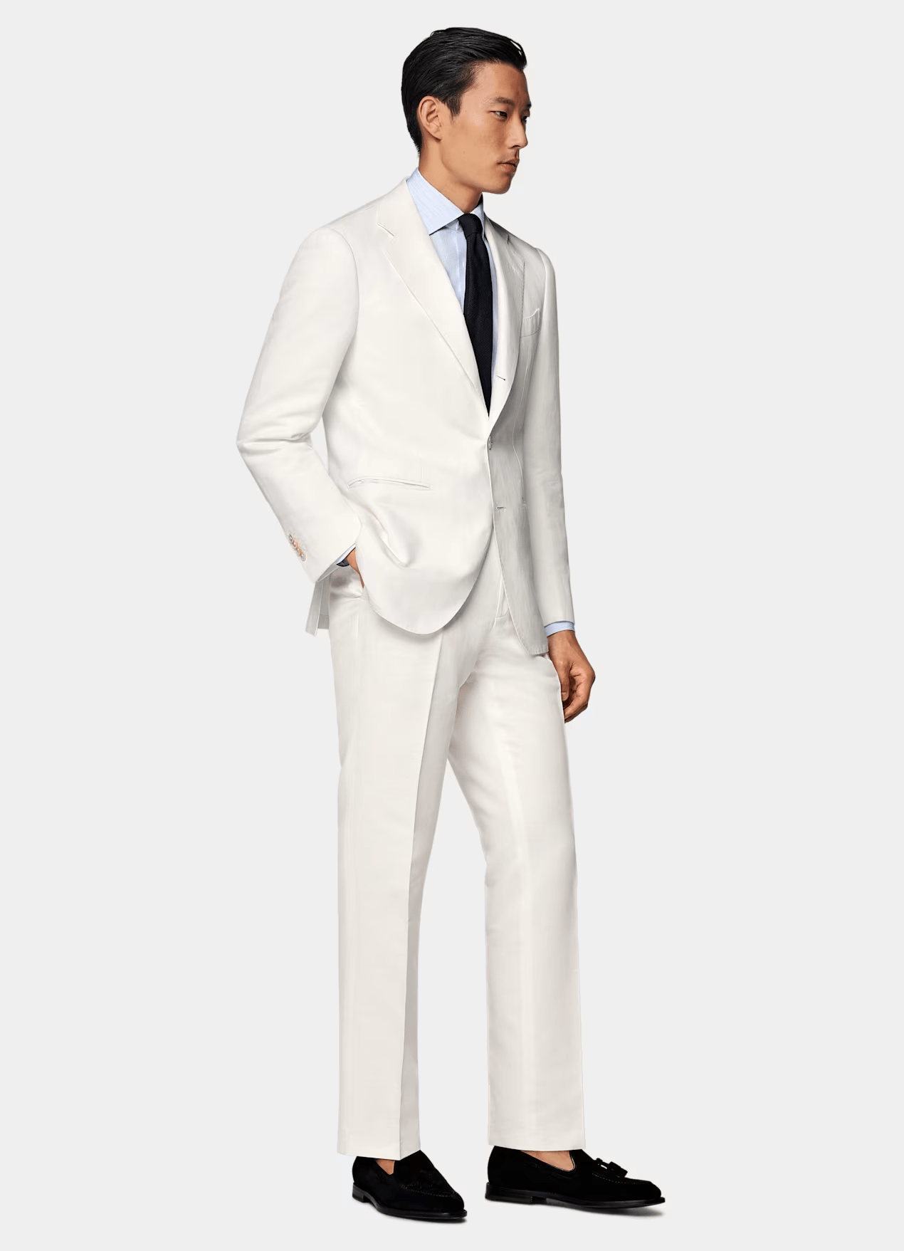ceehuteey Men's 2 Pieces Off-White Notch Lapel Fashion Leisure Suit (Blazer+Pants)