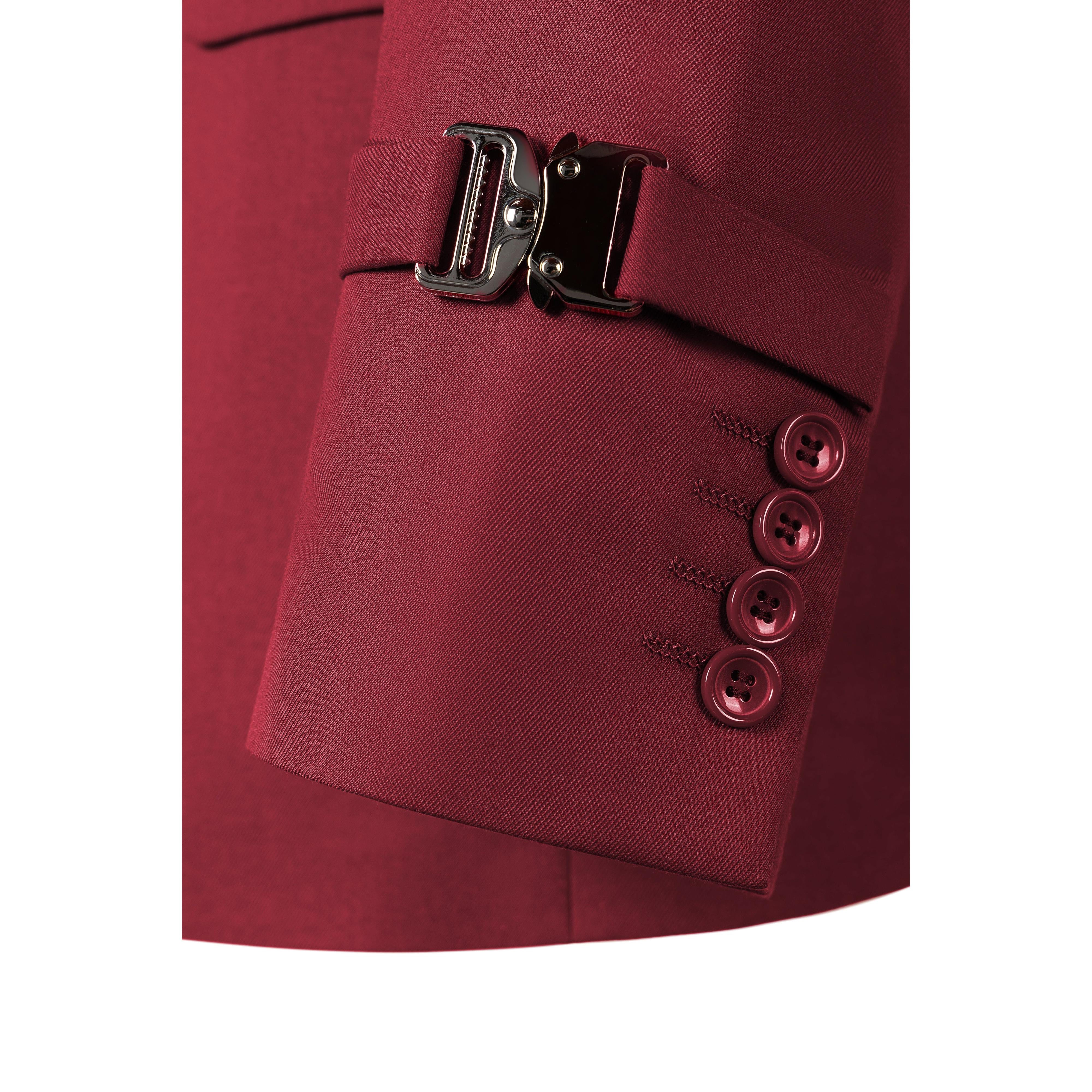 ceehuteey Men's 2 Pieces Red Fashion Notch Lapel Sunshine Formal Suit (Blazer+Pants)