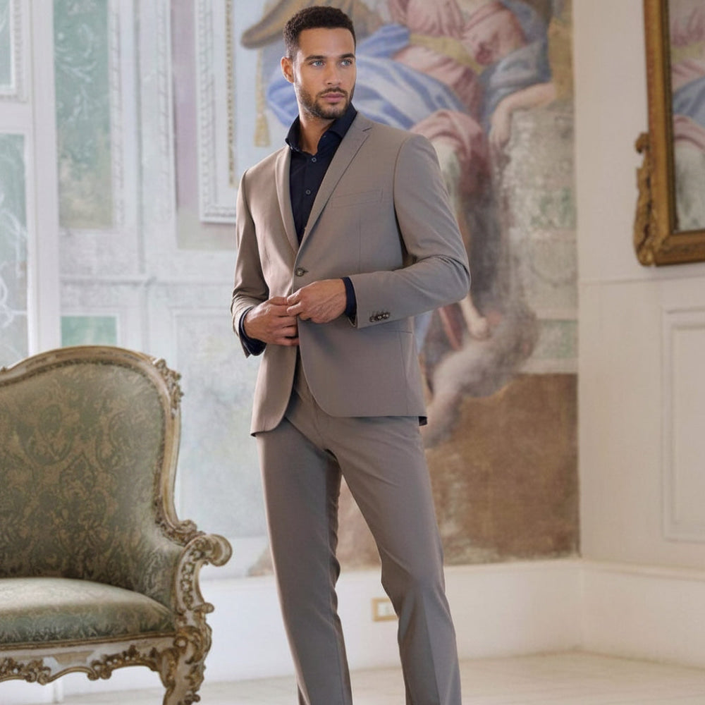 ceehuteey Men's 2 Pieces Single Breasted Peak lapel Multiple occasions Mens Suit (Blazer+Pants)