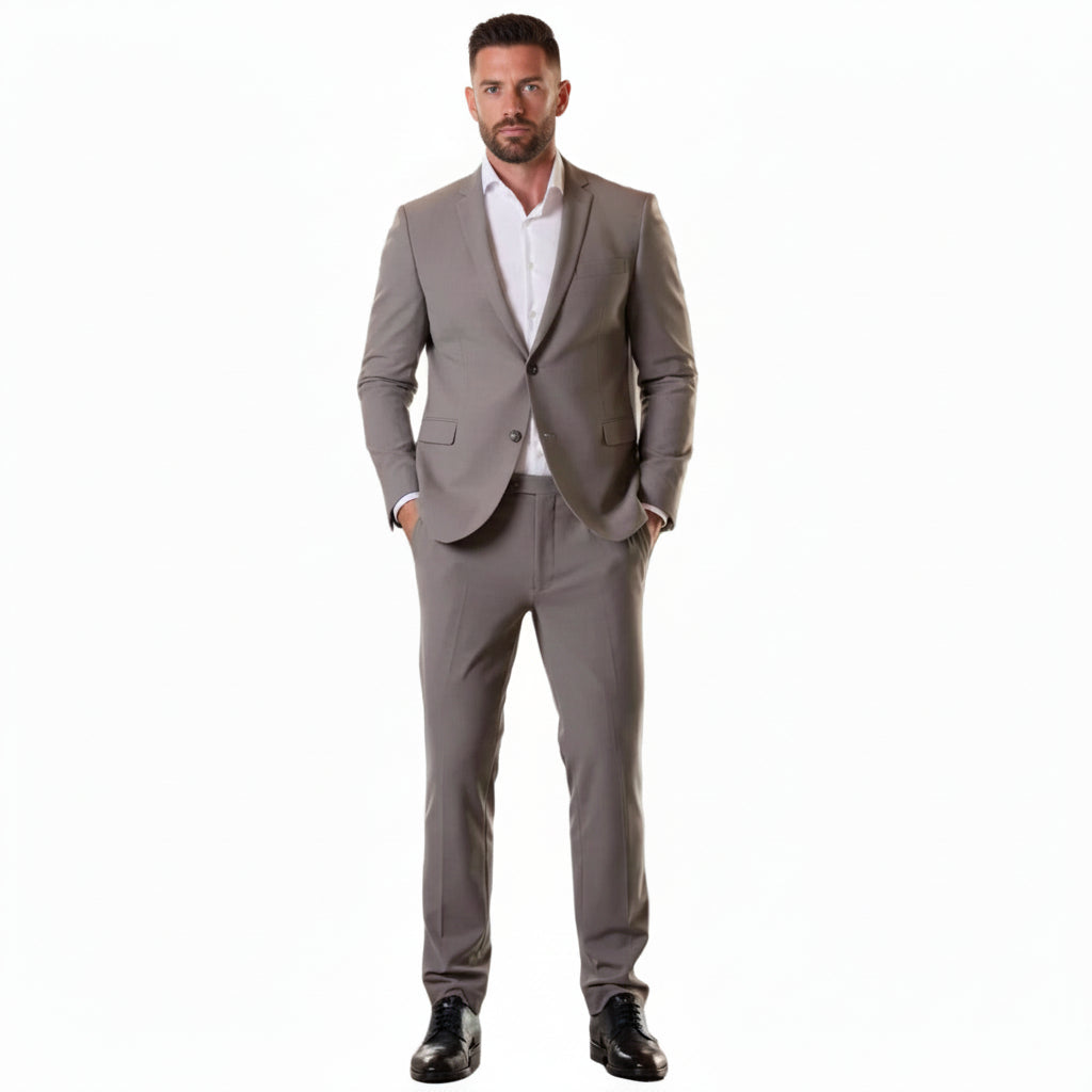 ceehuteey Men's 2 Pieces Single Breasted Peak lapel Multiple occasions Mens Suit (Blazer+Pants)