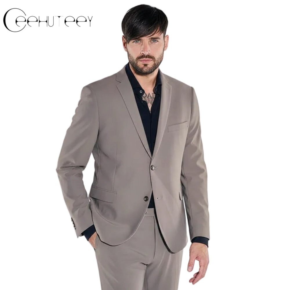 ceehuteey Men's 2 Pieces Single Breasted Peak lapel Multiple occasions Mens Suit (Blazer+Pants)