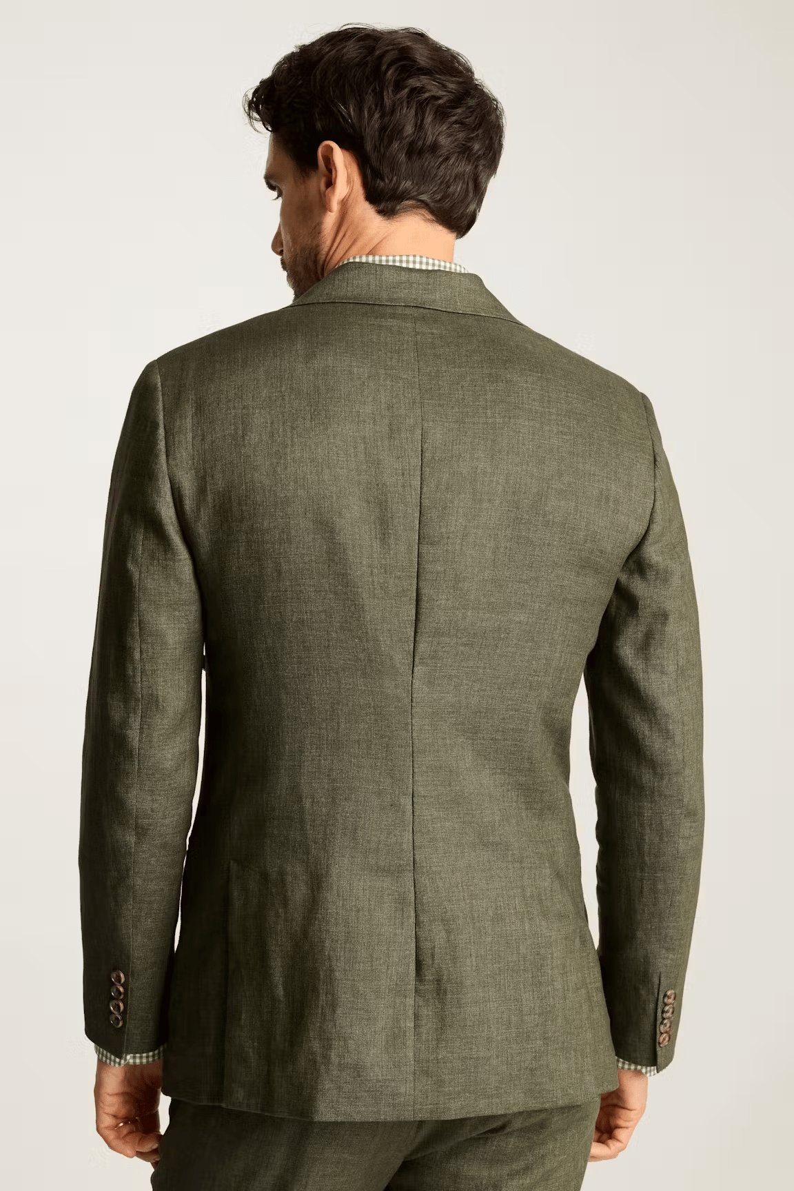 ceehuteey Men's 2 Pieces Summer Linen Cotton Dark Green Leisure Notch Lapel Suit (Blazer+Pants)