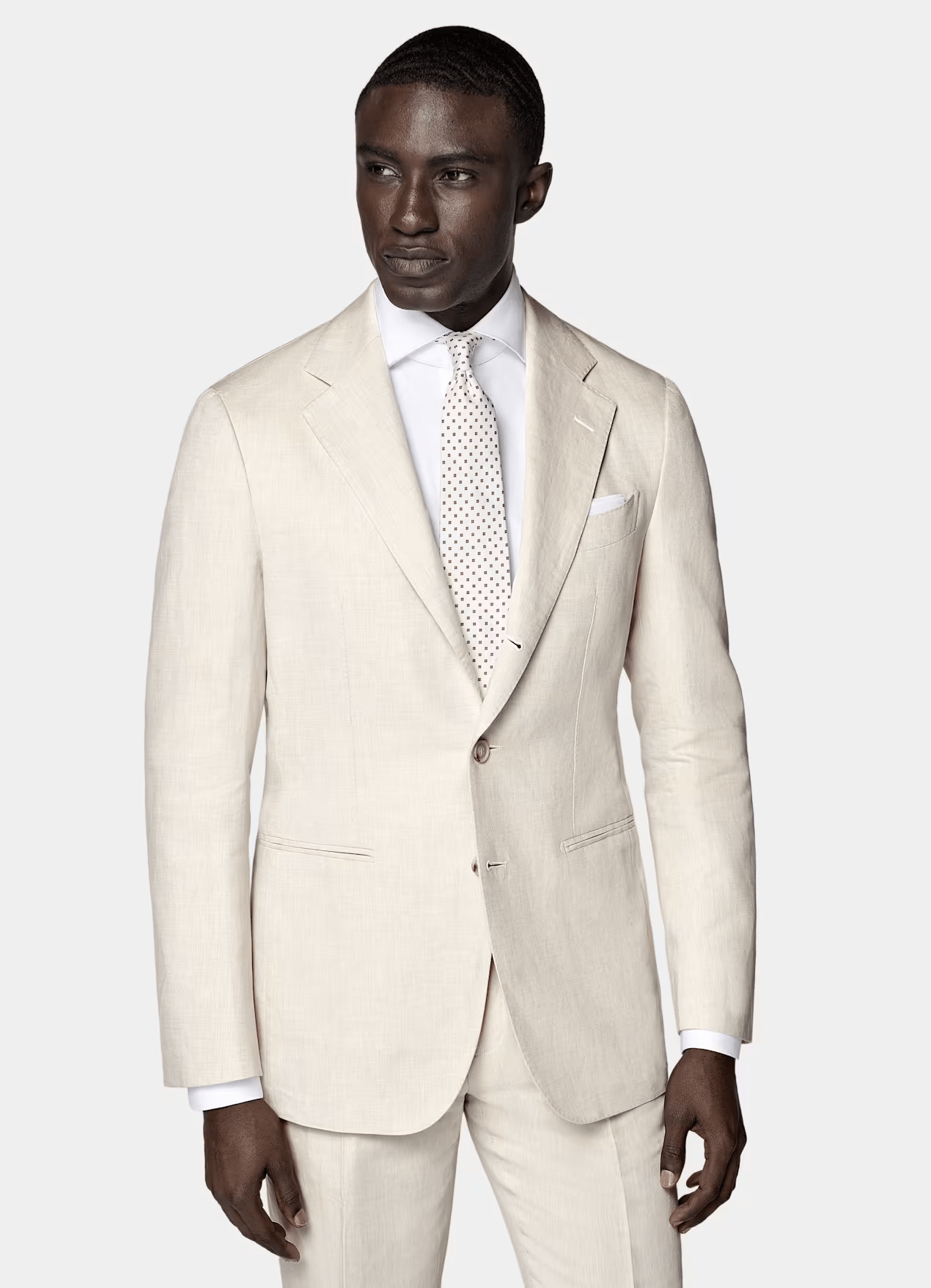 ceehuteey Men's 2 Pieces Summer Linen Cotton Leisure Notch Lapel Suit (Blazer+Pants)