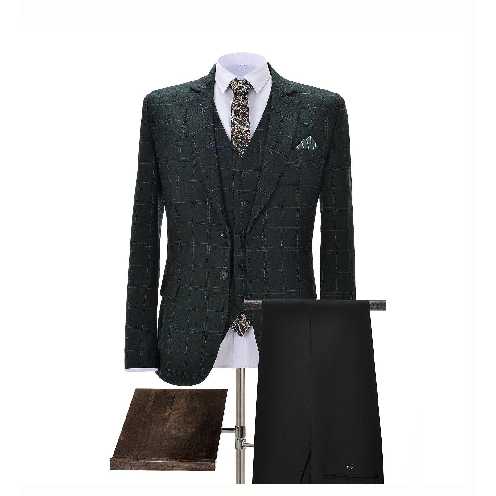 ceehuteey Men's 3 Piece Suit  Formal Groomsmen Tuxedos for Wedding