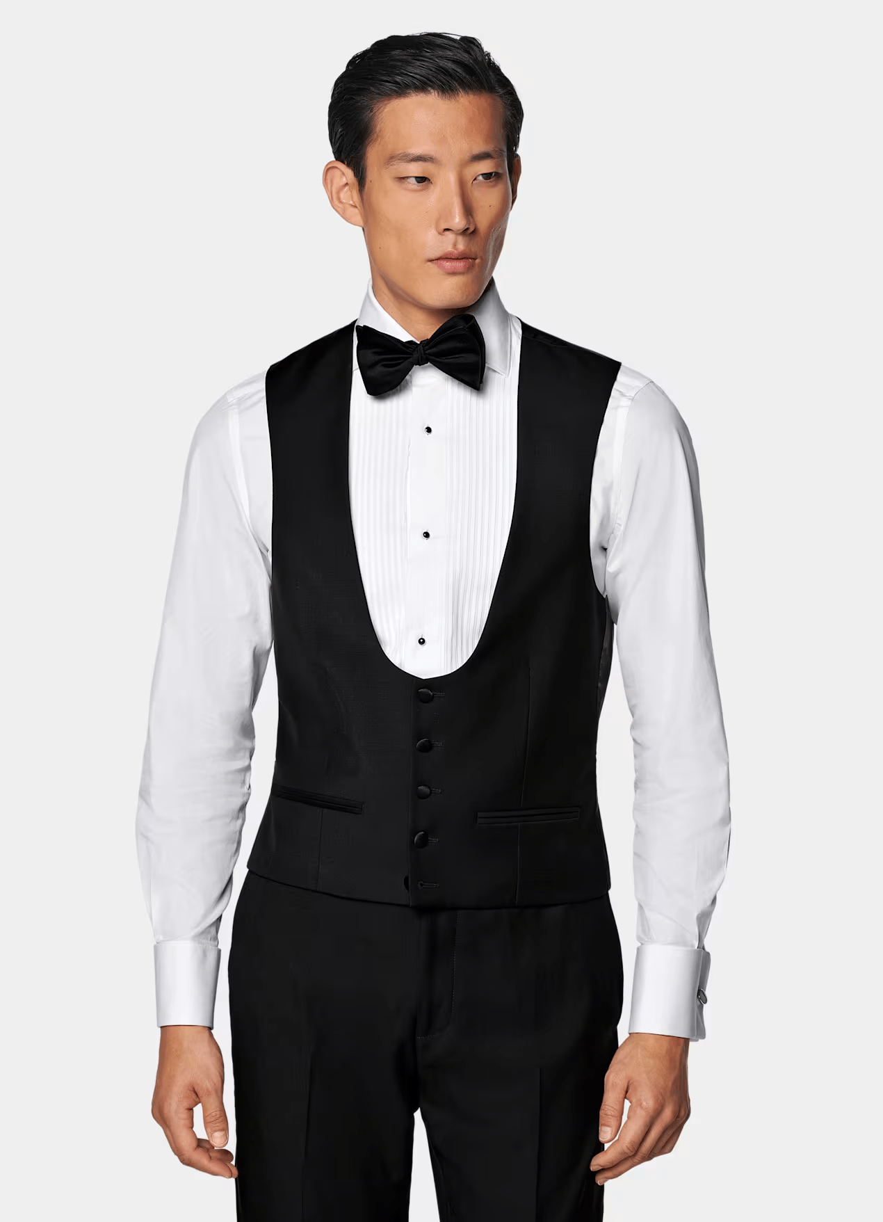 ceehuteey Men's 3 Pieces Black Shawl Lapel Classic Design For Wedding Groomsmen Tuxedo (Blazer+vest+Pants)