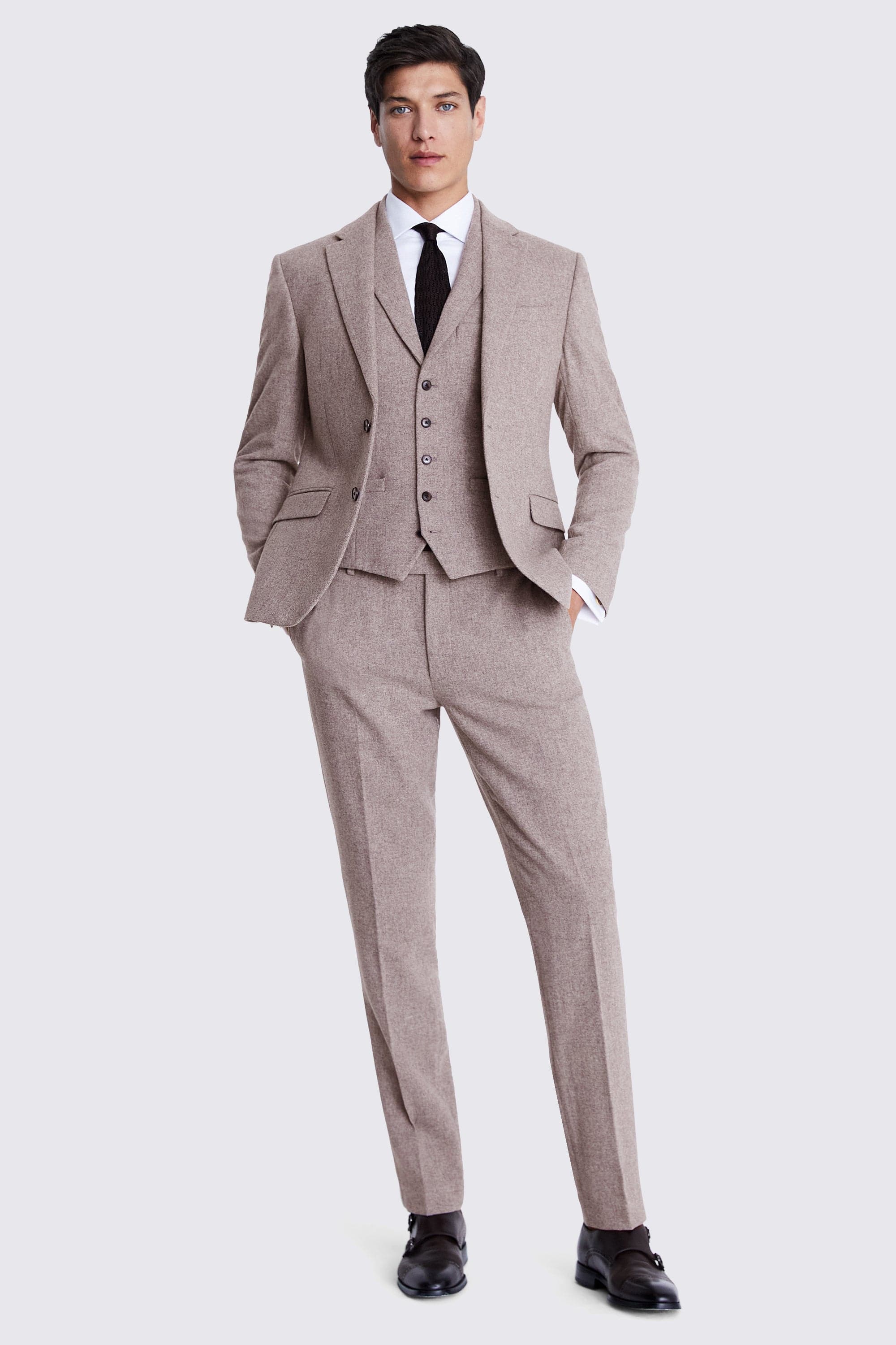 ceehuteey Men's 3-Pieces Fashion Notch Lapel Tweed Classic Suit (Blazer+vest+Pants)