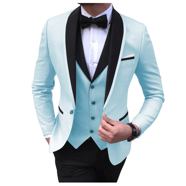 ceehuteey Men's 3 Pieces Fashion Shawl Lapel Tuxedos For Wedding Groomsmen(Blazer+vest+Pants)
