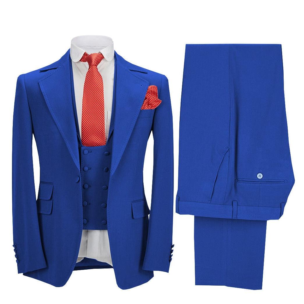 ceehuteey Men's 3 Pieces Formal Notch Lapel Tuxedos Prom Groomsmen (Blazer+Vest+Pants)