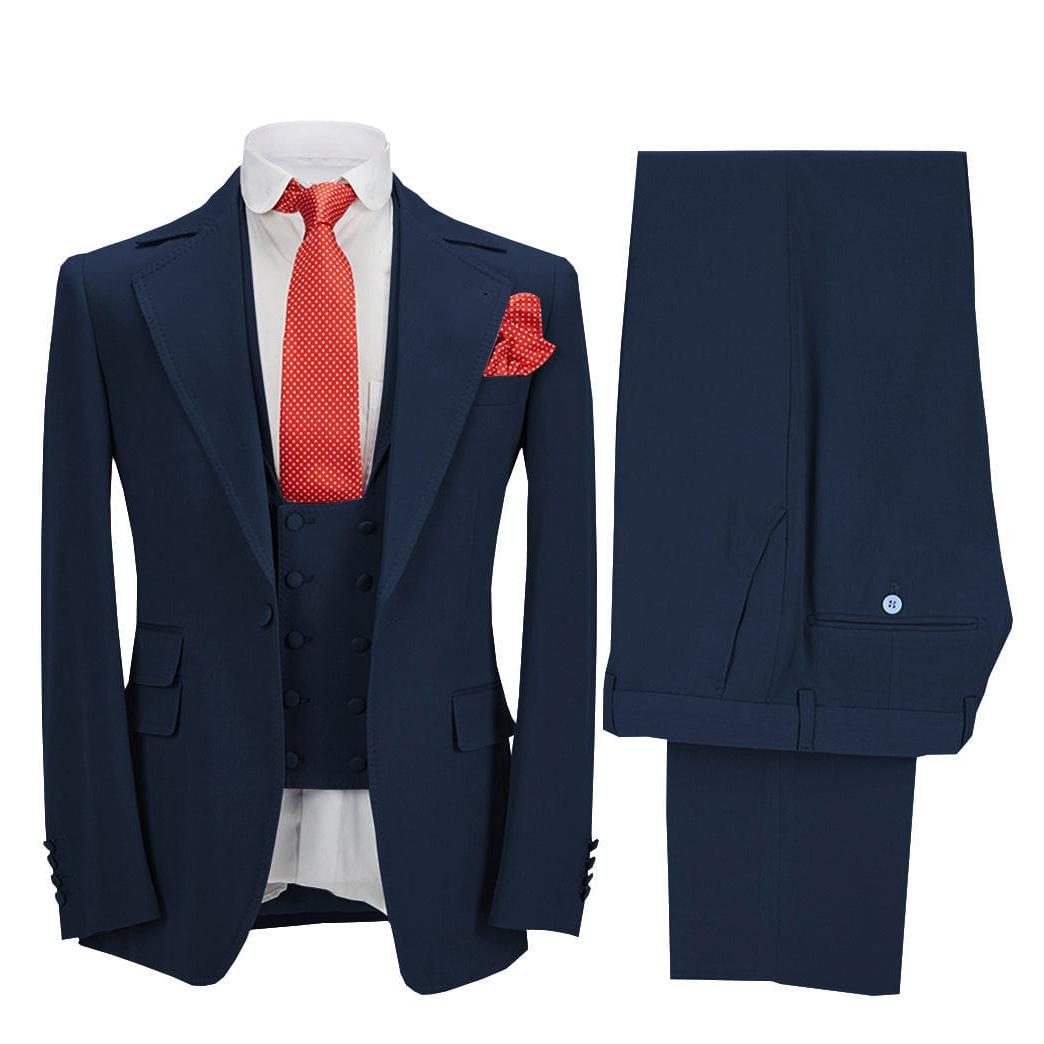 ceehuteey Men's 3 Pieces Formal Notch Lapel Tuxedos Prom Groomsmen (Blazer+Vest+Pants)
