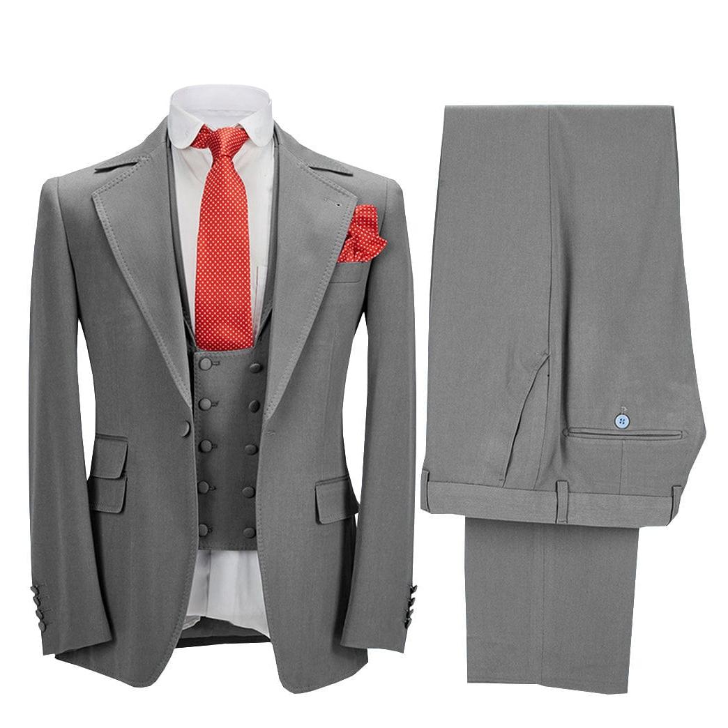 ceehuteey Men's 3 Pieces Formal Notch Lapel Tuxedos Prom Groomsmen (Blazer+Vest+Pants)