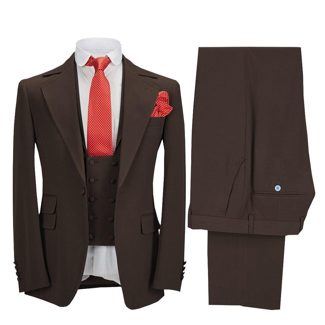 ceehuteey Men's 3 Pieces Formal Notch Lapel Tuxedos Prom Groomsmen (Blazer+Vest+Pants)