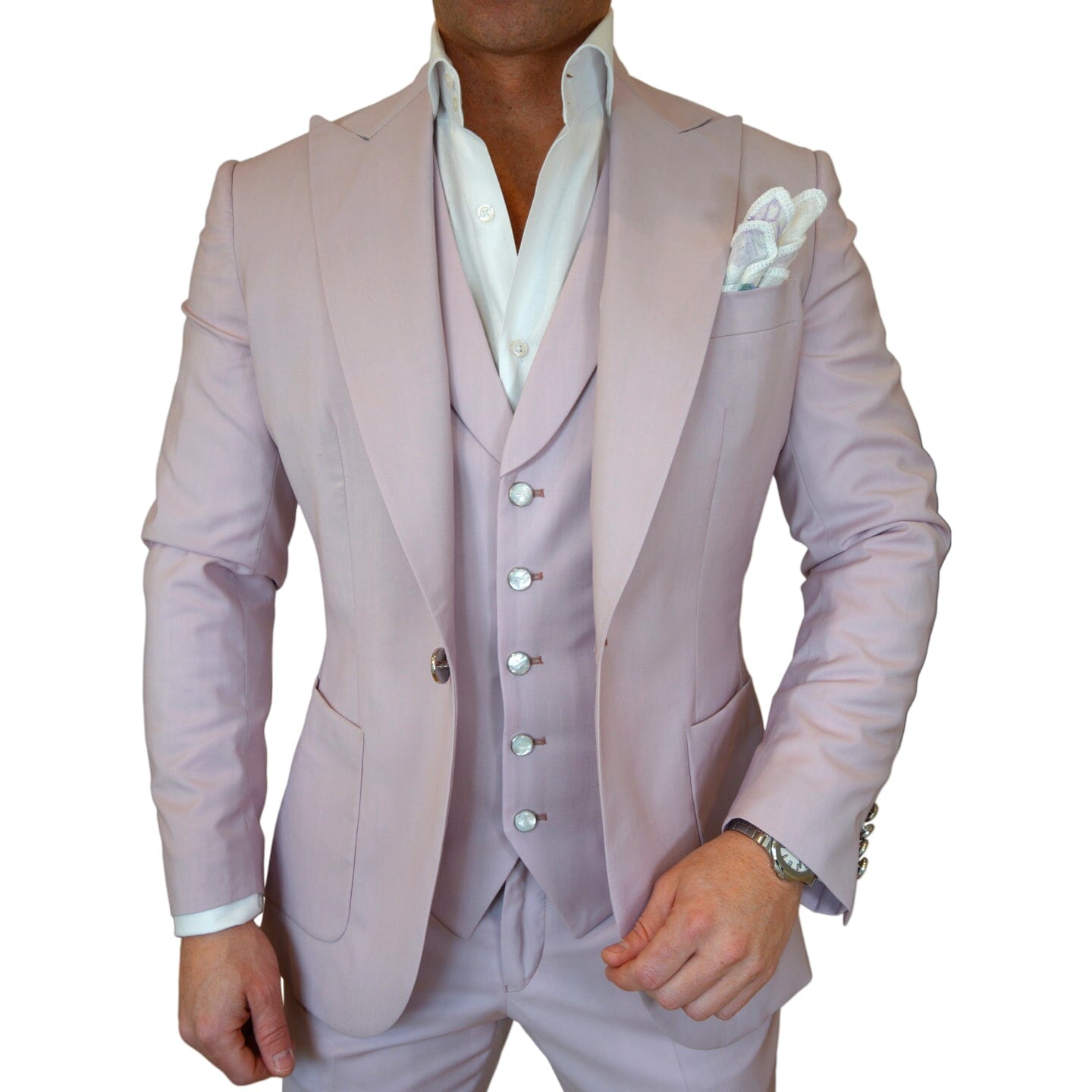 ceehuteey Men's 3 Pieces Leisure Peak lapel Tuxedos Blazer Suit (Blazer+vest+Pants)