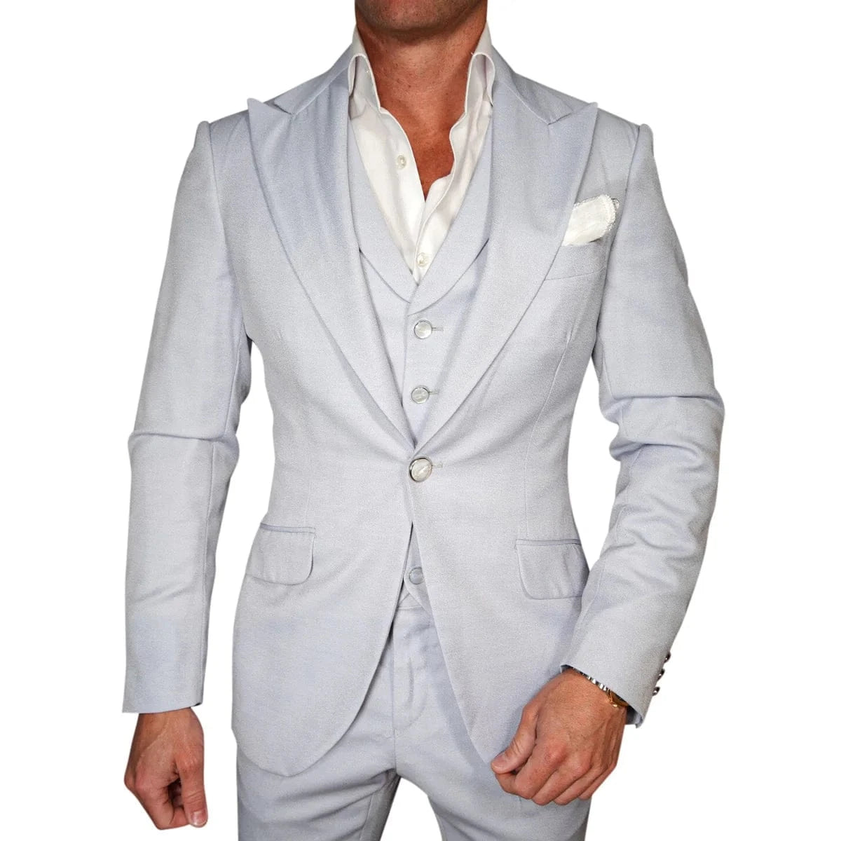 ceehuteey Men's 3 Pieces Leisure Peak lapel Tuxedos Blazer Suit (Blazer+vest+Pants)