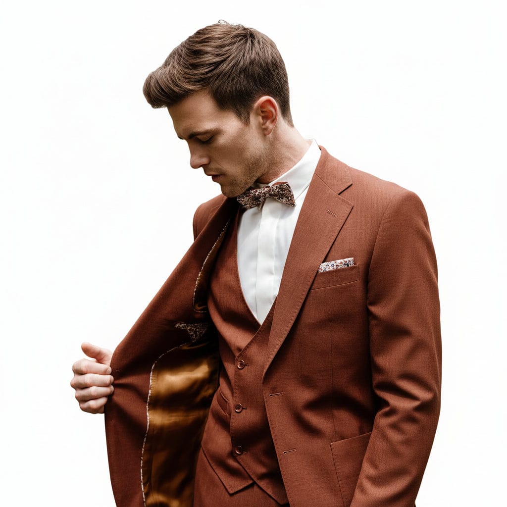 ceehuteey Men's 3 Pieces Notch Lapel Double Breasted handsome Wedding Groomsmen Tuxedos (Blazer+Vest+Pant)