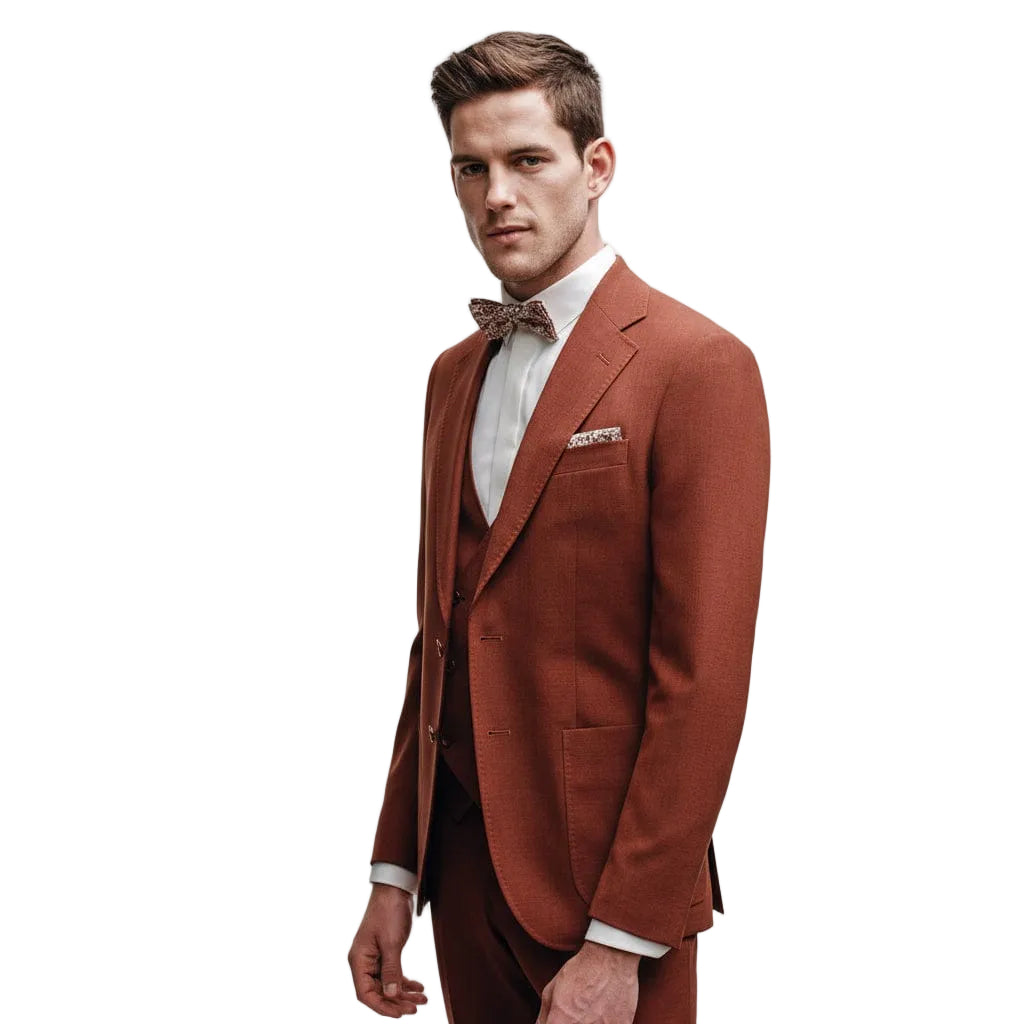 ceehuteey Men's 3 Pieces Notch Lapel Double Breasted handsome Wedding Groomsmen Tuxedos (Blazer+Vest+Pant)