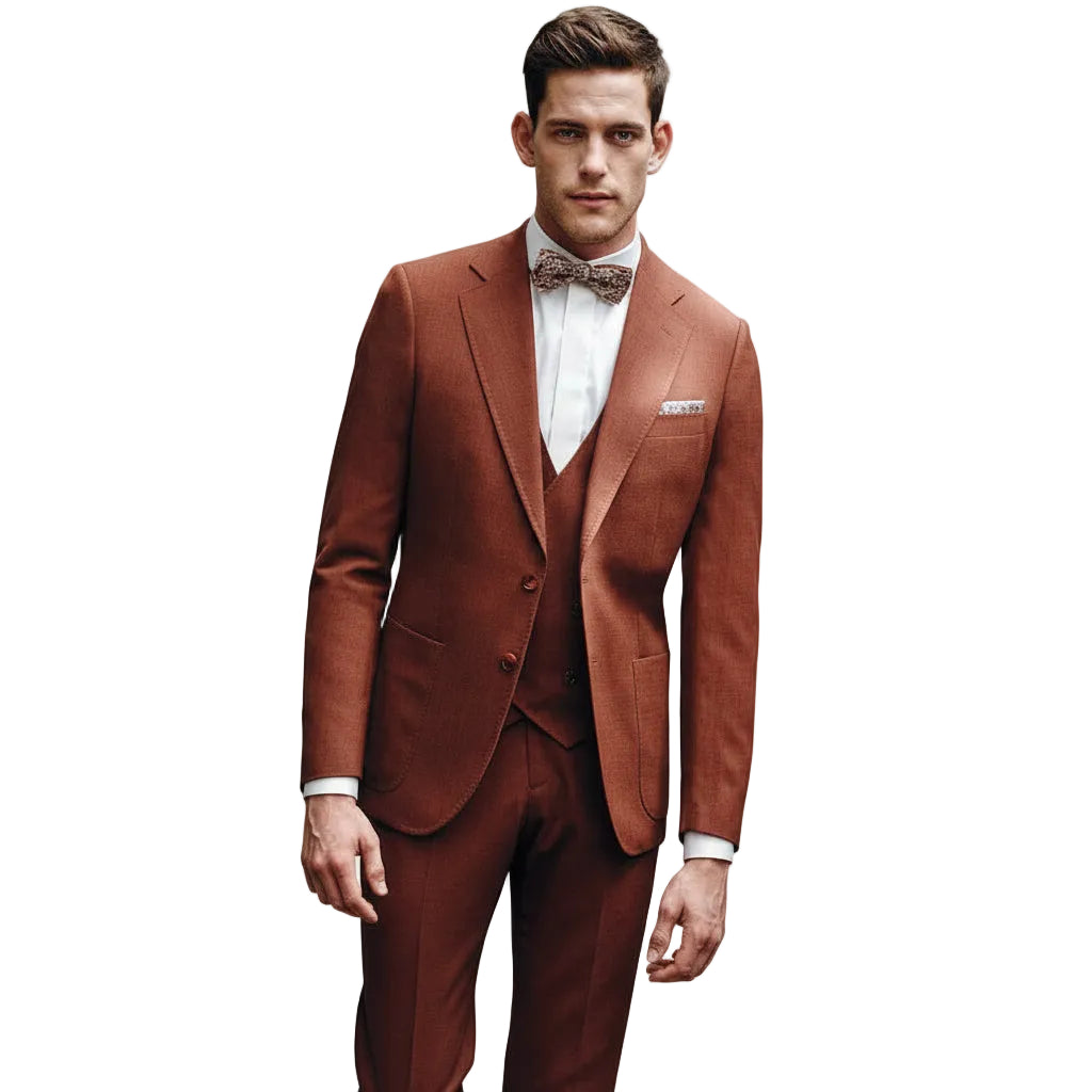 ceehuteey Men's 3 Pieces Notch Lapel Double Breasted handsome Wedding Groomsmen Tuxedos (Blazer+Vest+Pant)