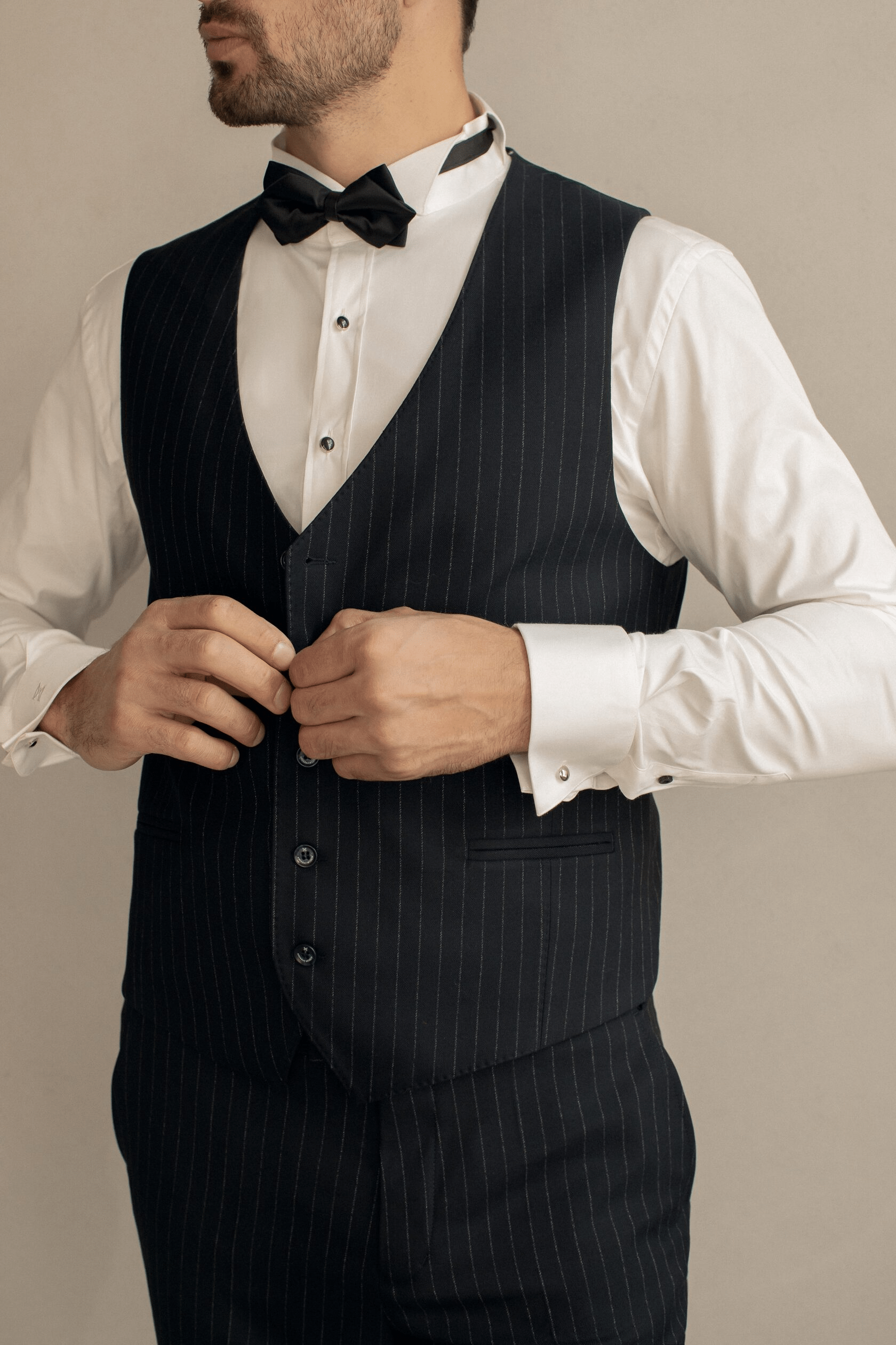 ceehuteey Men's 3 Pieces Striped Business Fashion Peak lapel  Mens Suits (Blazer+vest+Pants)