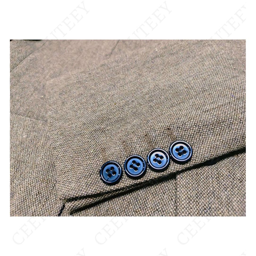 ceehuteey Men's 3 Pieces Suit Classic Tweed Notch Lapel Tuxedos Prom(Blazer+vest+Pants)