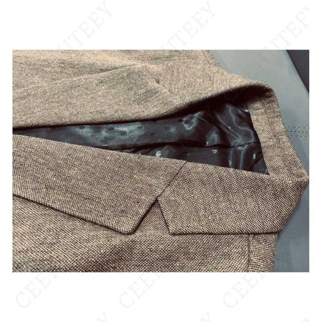 ceehuteey Men's 3 Pieces Suit Classic Tweed Notch Lapel Tuxedos Prom(Blazer+vest+Pants)