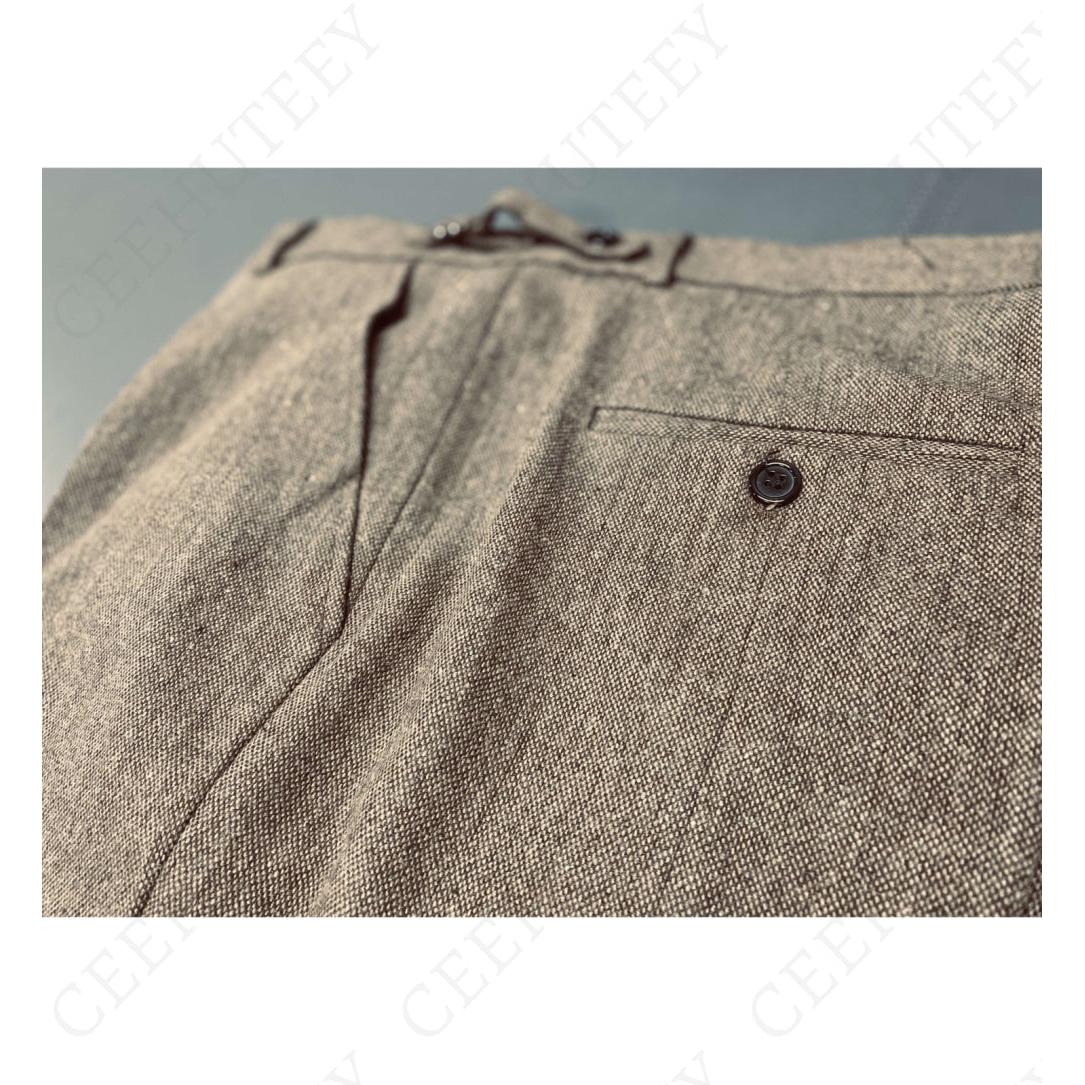 ceehuteey Men's 3 Pieces Suit Classic Tweed Notch Lapel Tuxedos Prom(Blazer+vest+Pants)