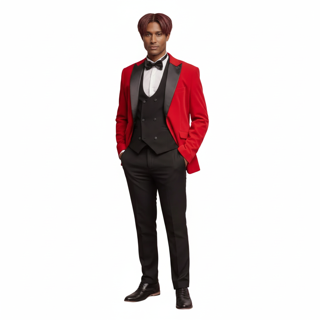 ceehuteey Men's 3 Pieces  Velvet Dinner Jacket Fashion for Wedding Groomsmen Suit (Blazer+vest+Pants)